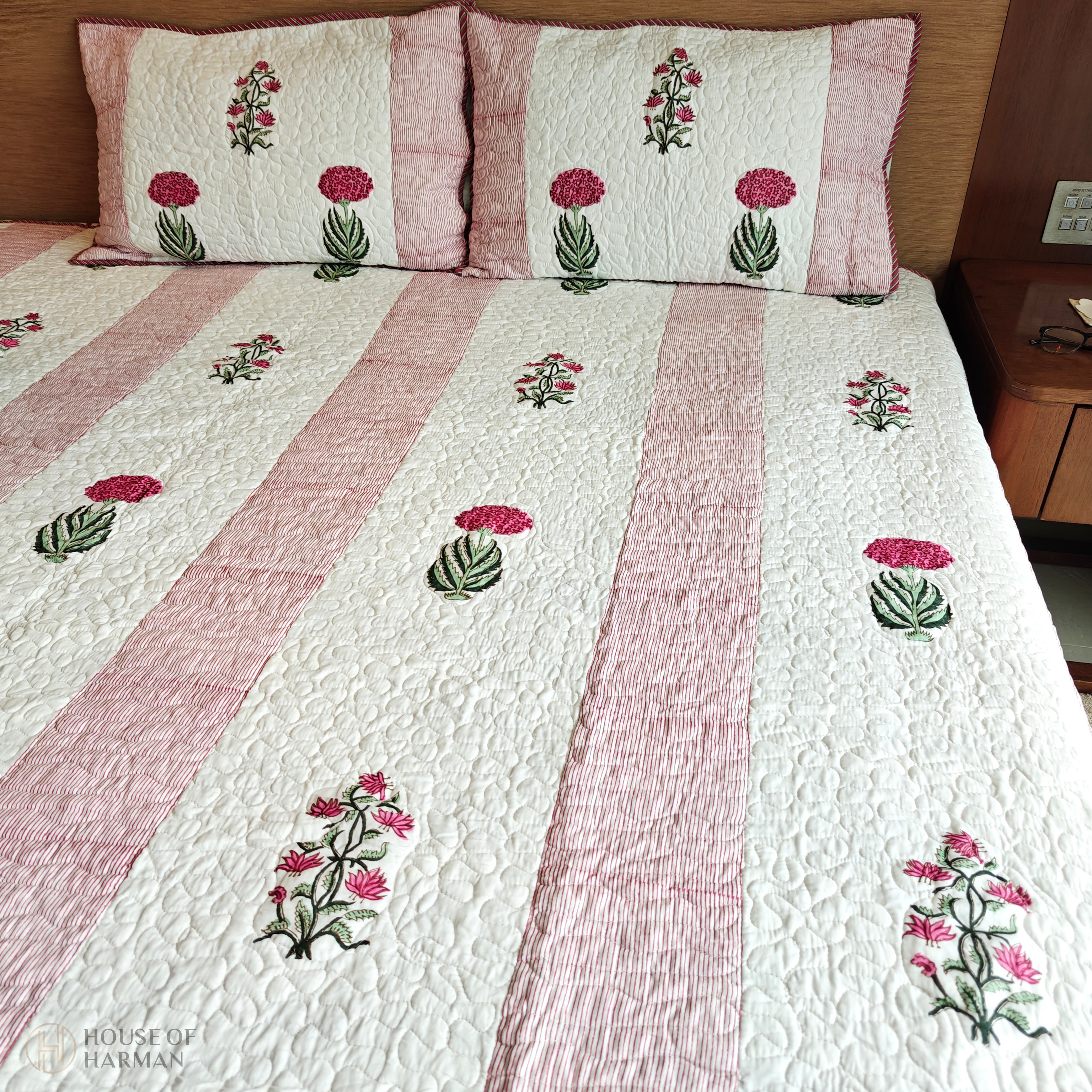 Mint Stripe Mist Bedcover