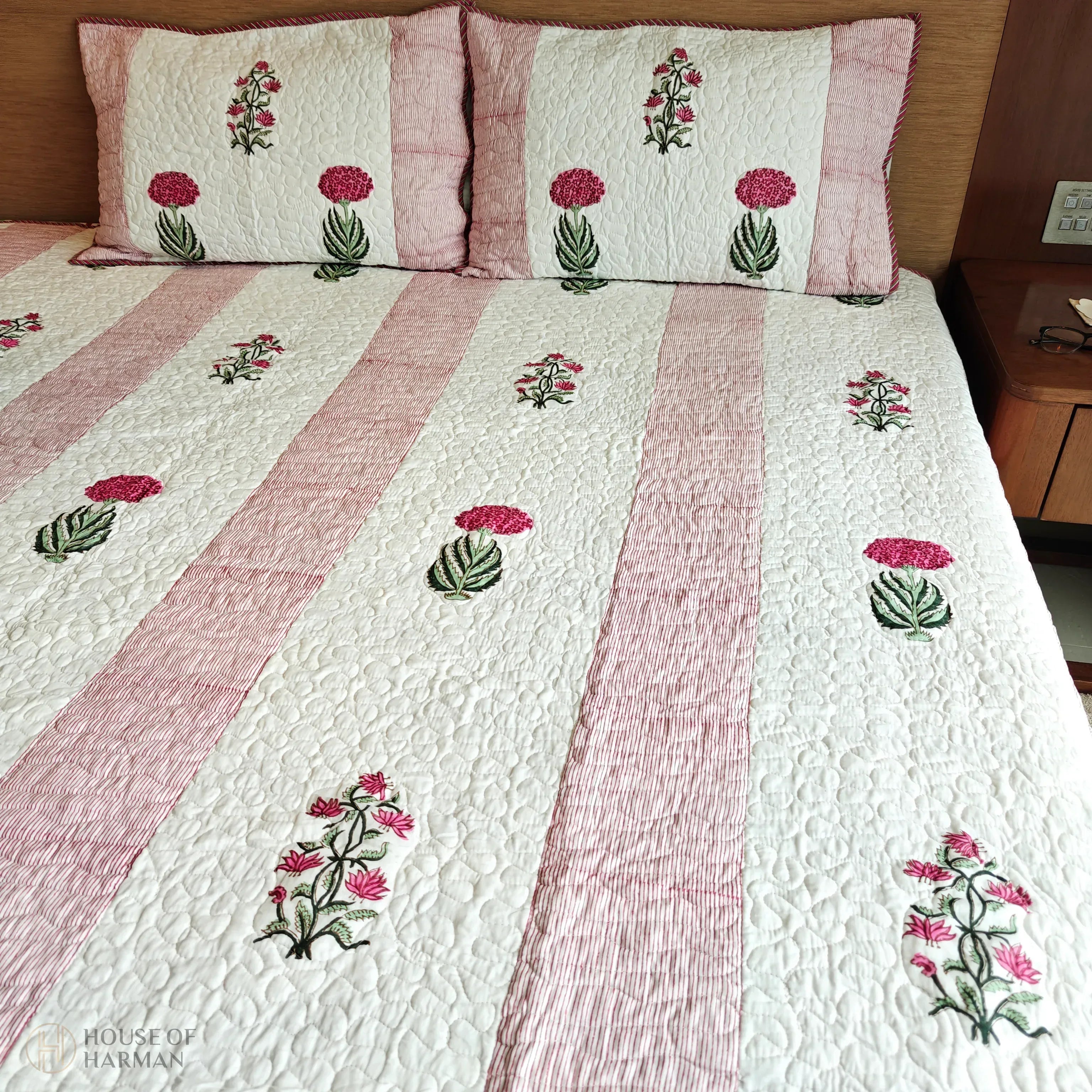 Mint Stripe Mist Bedcover - HOUSE OF HARMAN