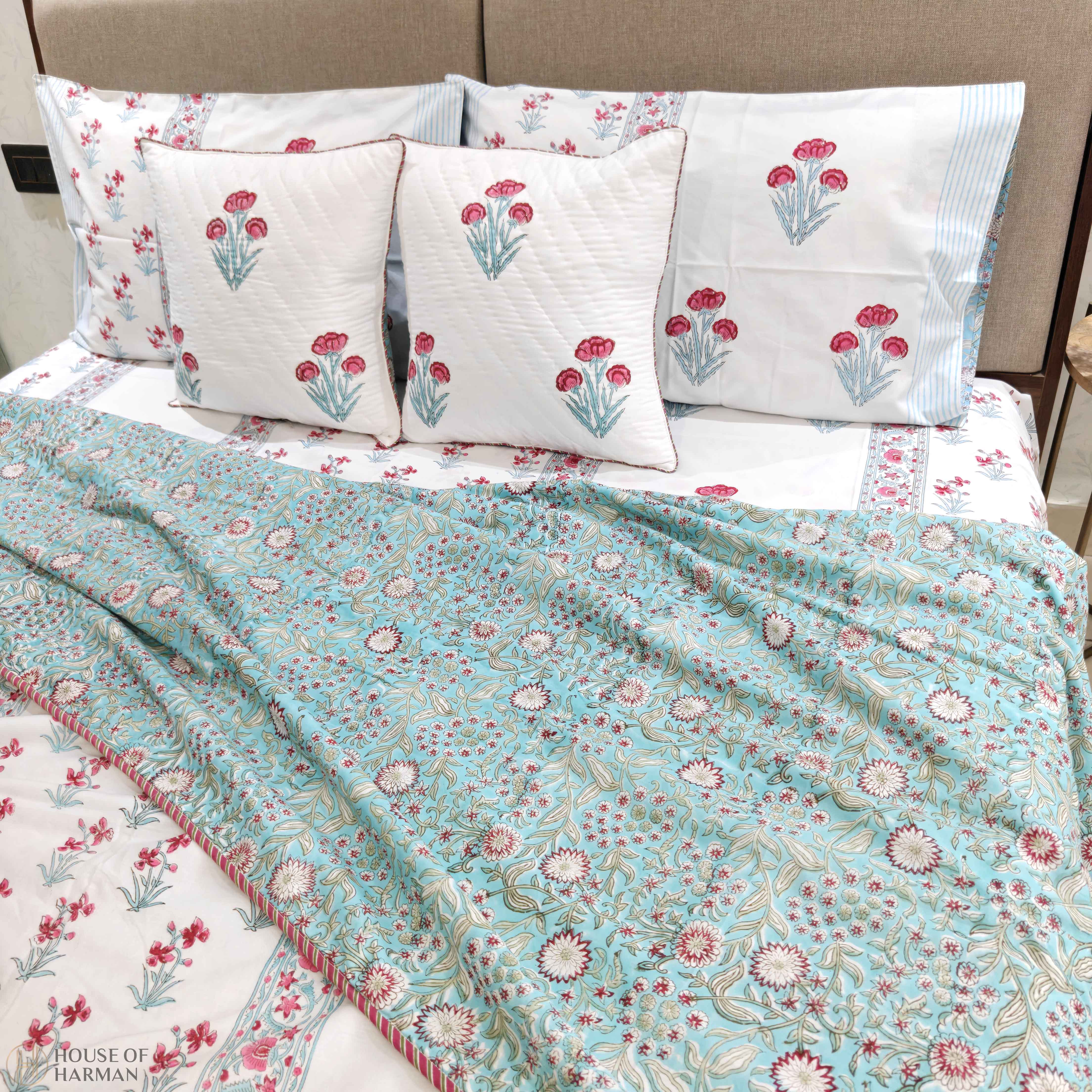 Pink Petal Dreams Bedsheet and Dohar