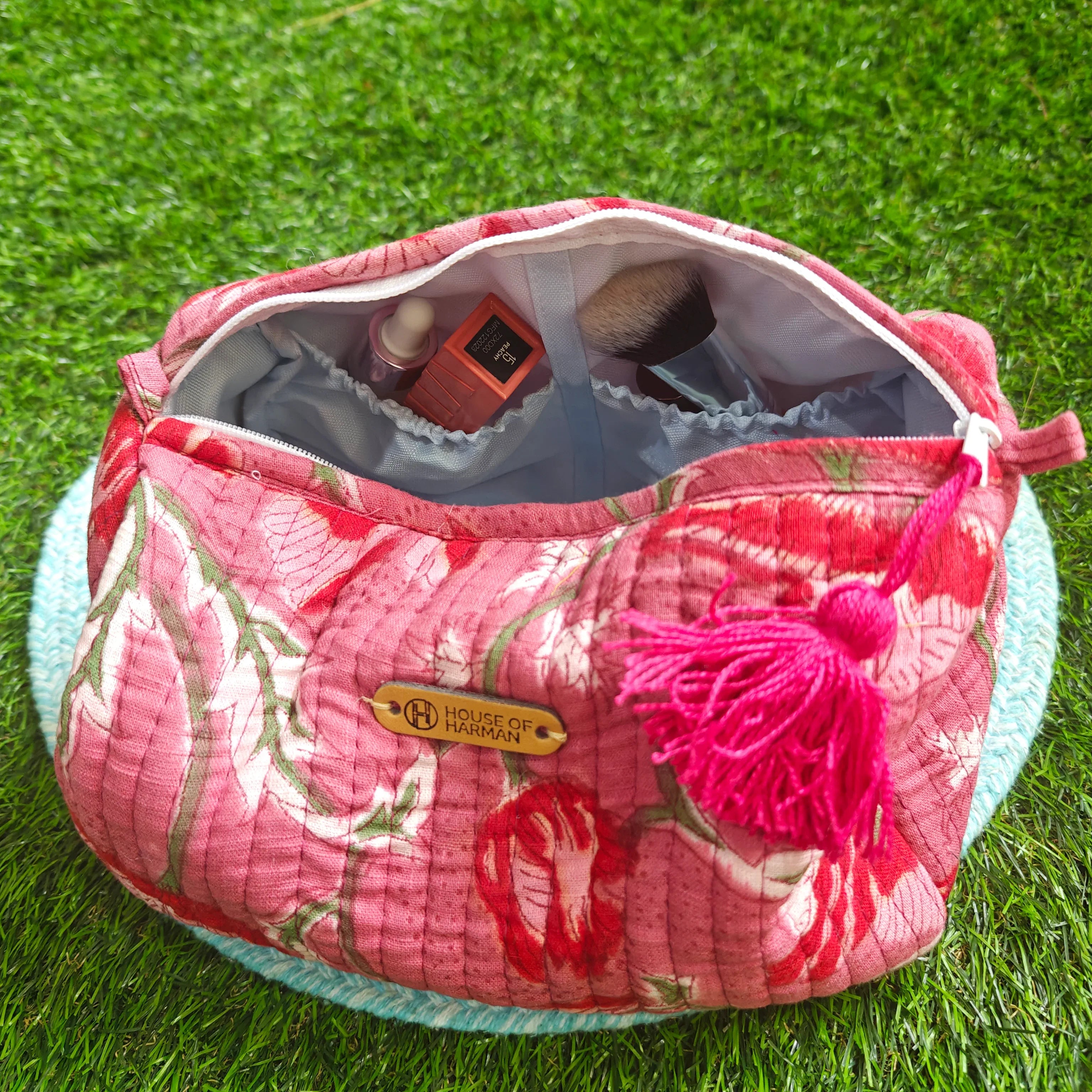 Multipurpose Pouches- Set of Three I Waterproof Lining I Four Mini Pockets Inside - HOUSE OF HARMAN