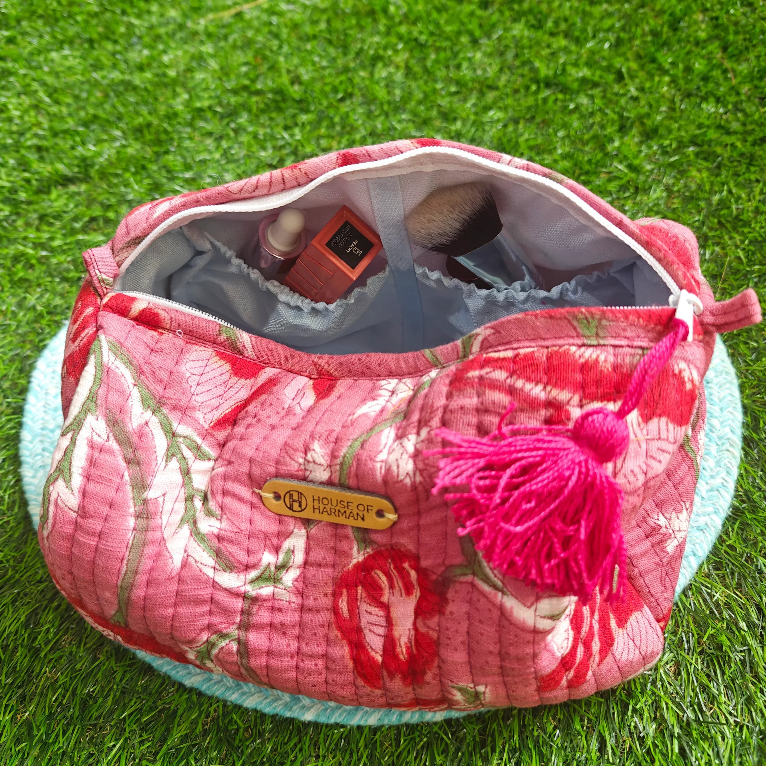 Multipurpose Pouches- Set of Three I Waterproof Lining I Four Mini Pockets Inside - HOUSE OF HARMAN
