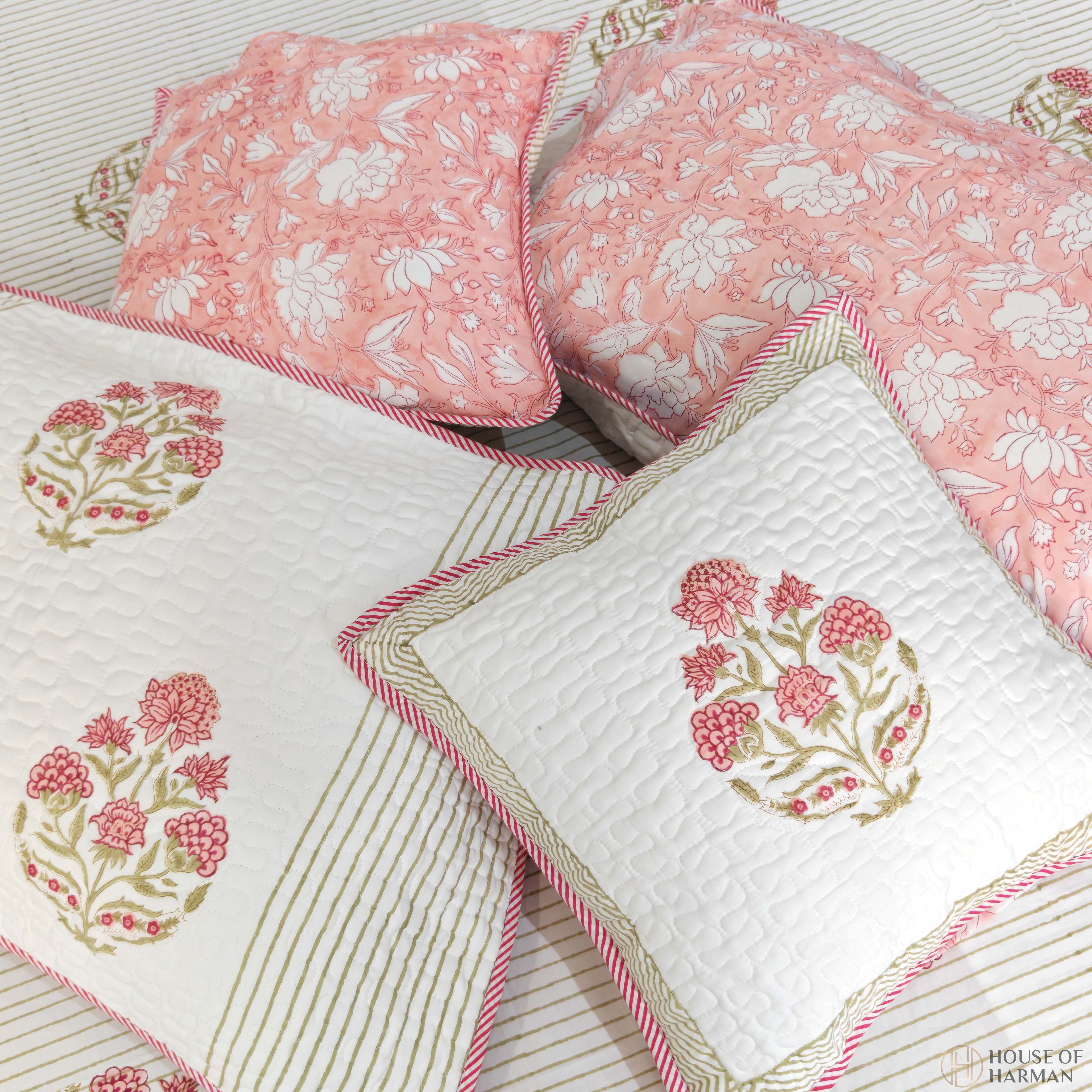 Rosebud Meadow Lines Bedcover