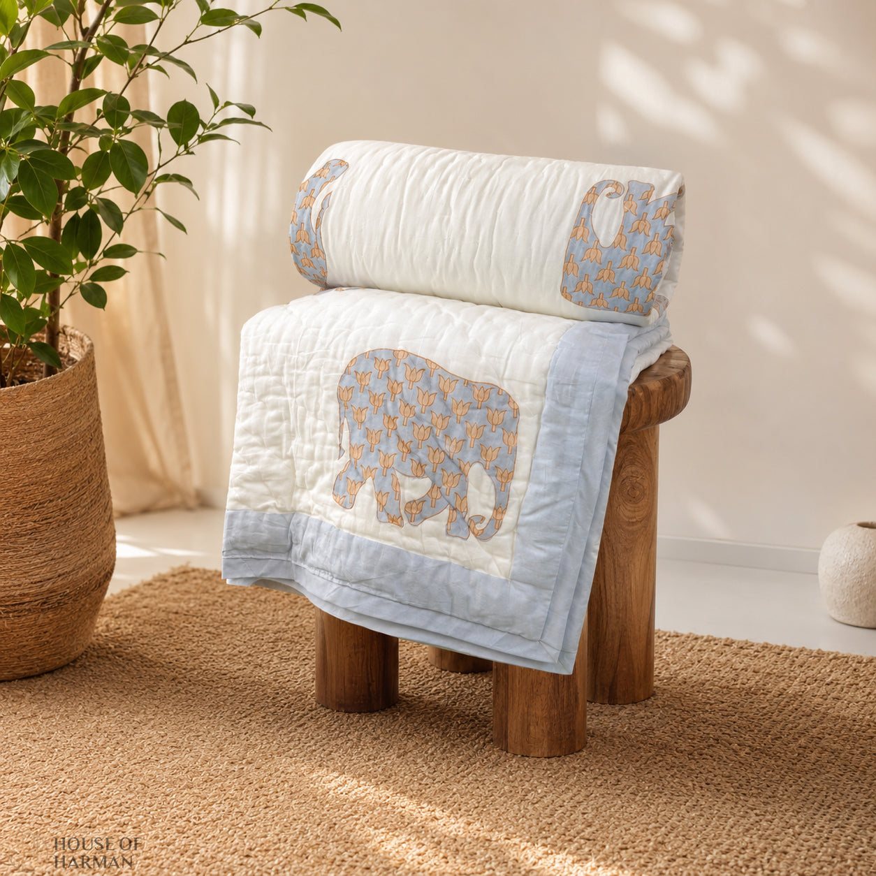 Tiny Tusk Dreams Baby Quilt