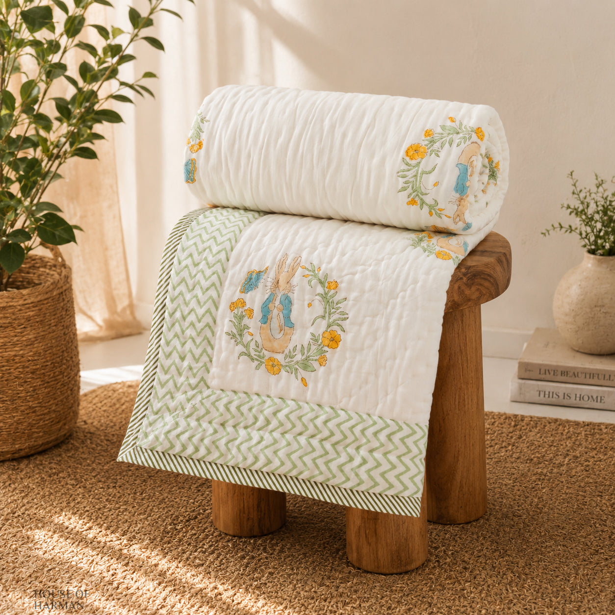 Bunny Bloom Tales Baby Quilt