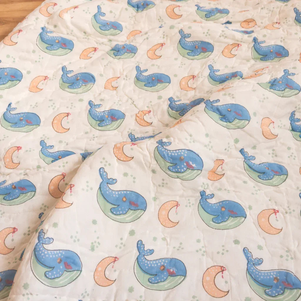 Moonlit Whales Baby Quilt