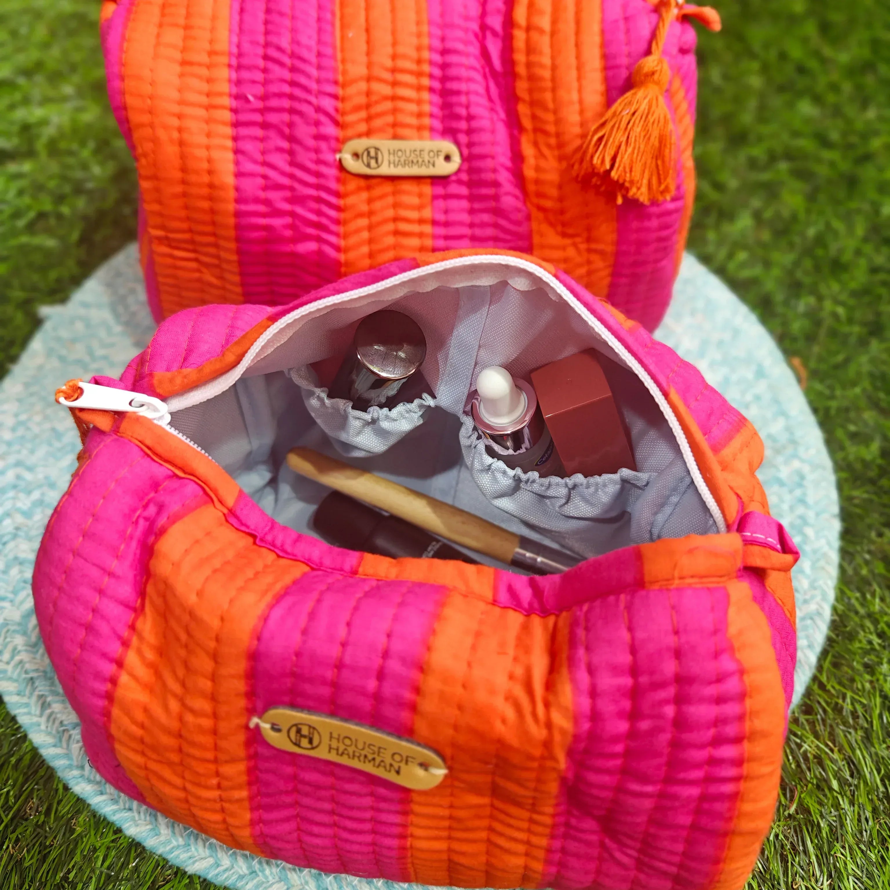 Multipurpose Pouches- Set of Three I Waterproof Lining I Four Mini Pockets Inside - HOUSE OF HARMAN