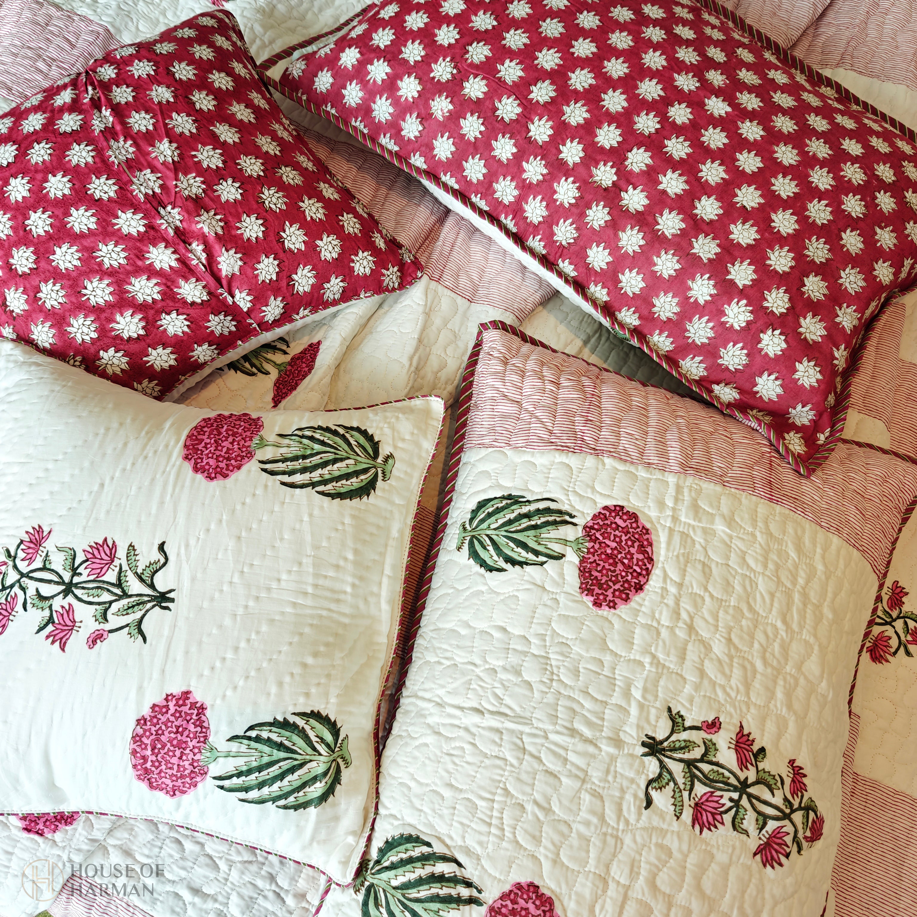 Mint Stripe Mist Bedcover