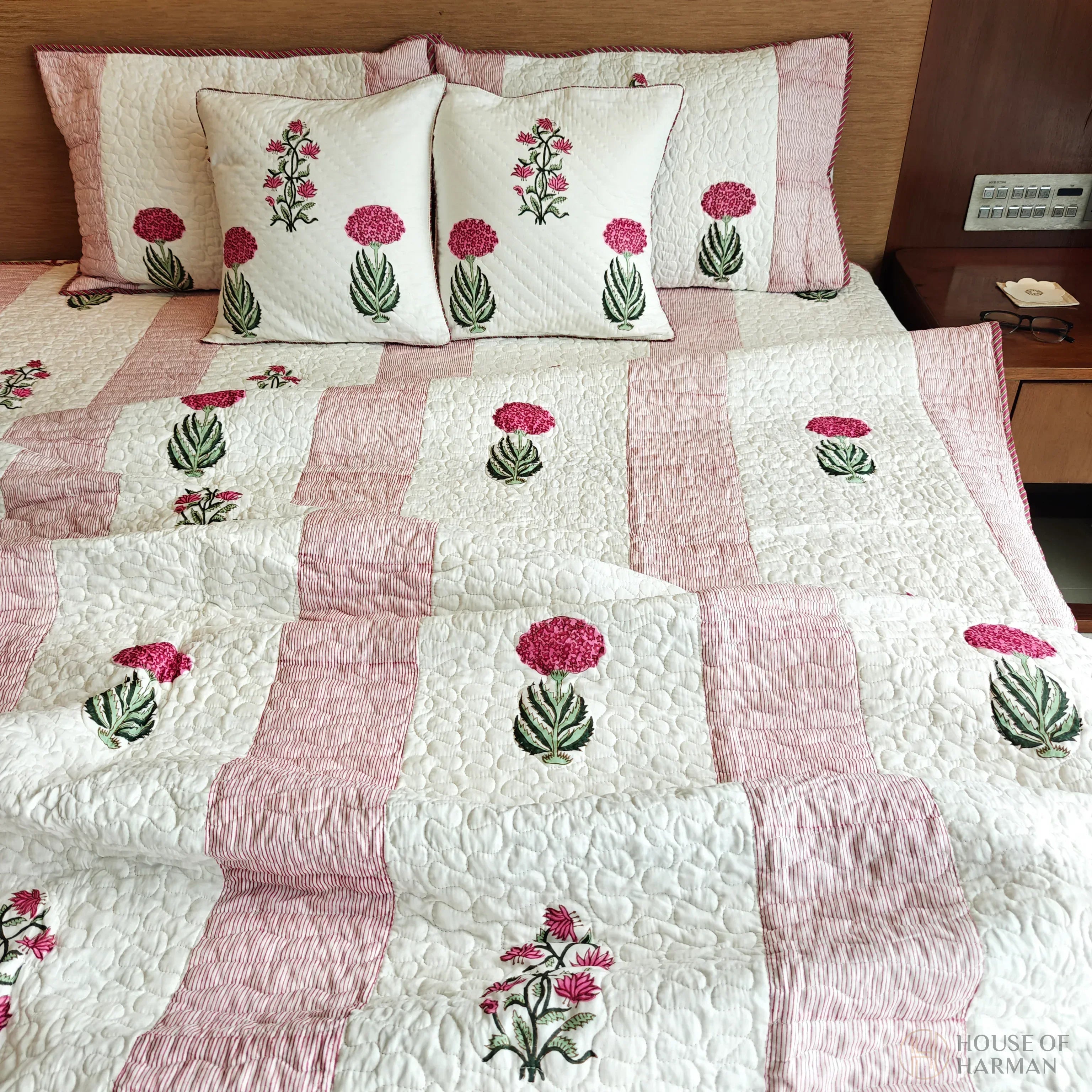 Mint Stripe Mist Bedcover - HOUSE OF HARMAN