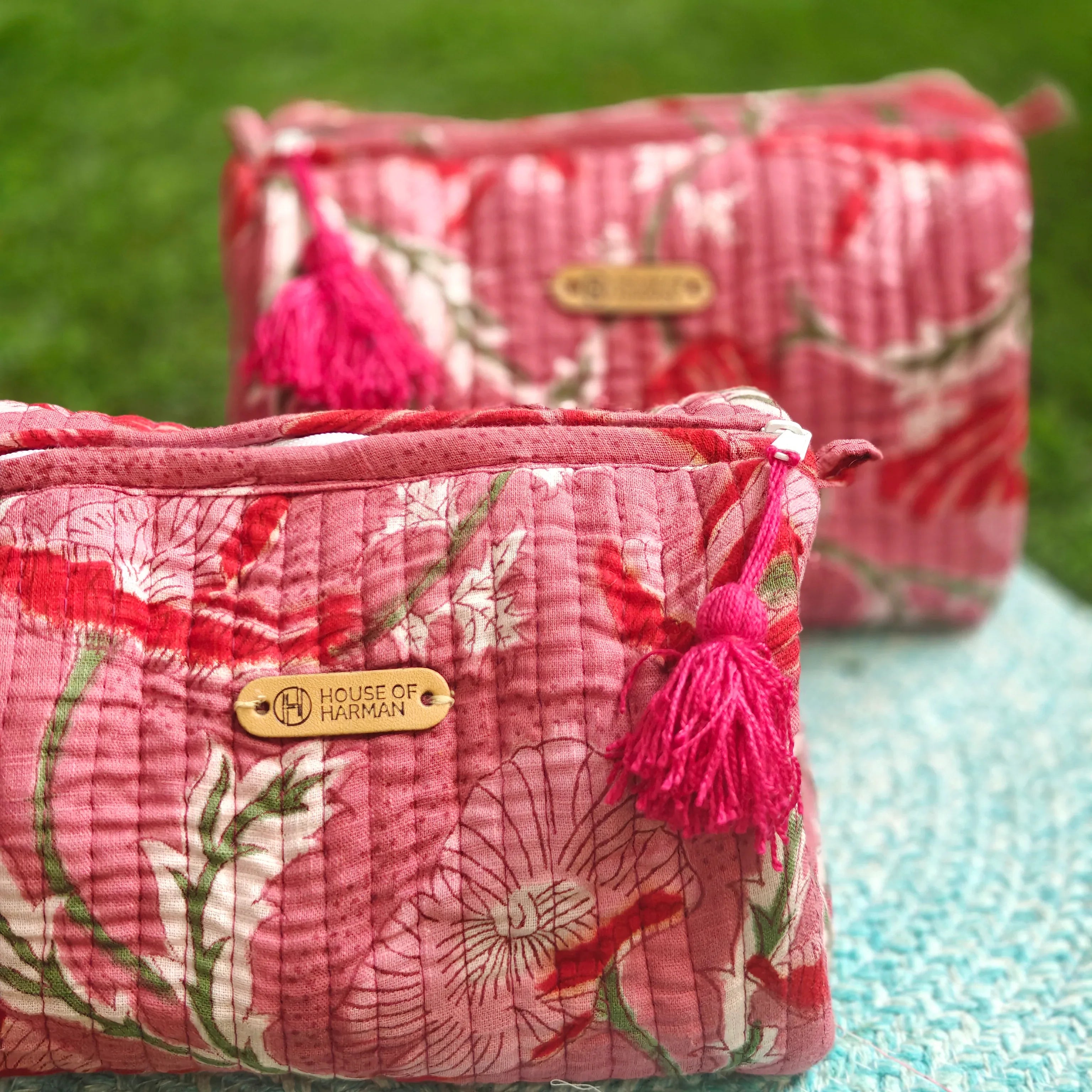 Multipurpose Pouches- Set of Three I Waterproof Lining I Four Mini Pockets Inside - HOUSE OF HARMAN