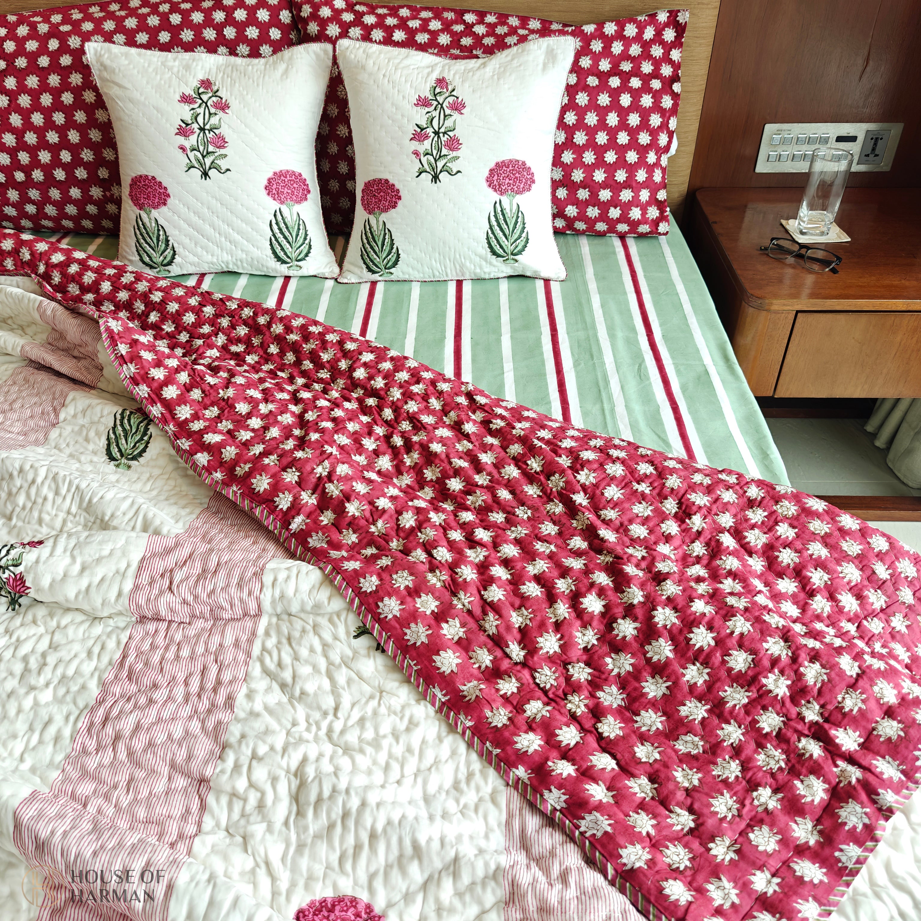 Mint Stripe Mist Quilt