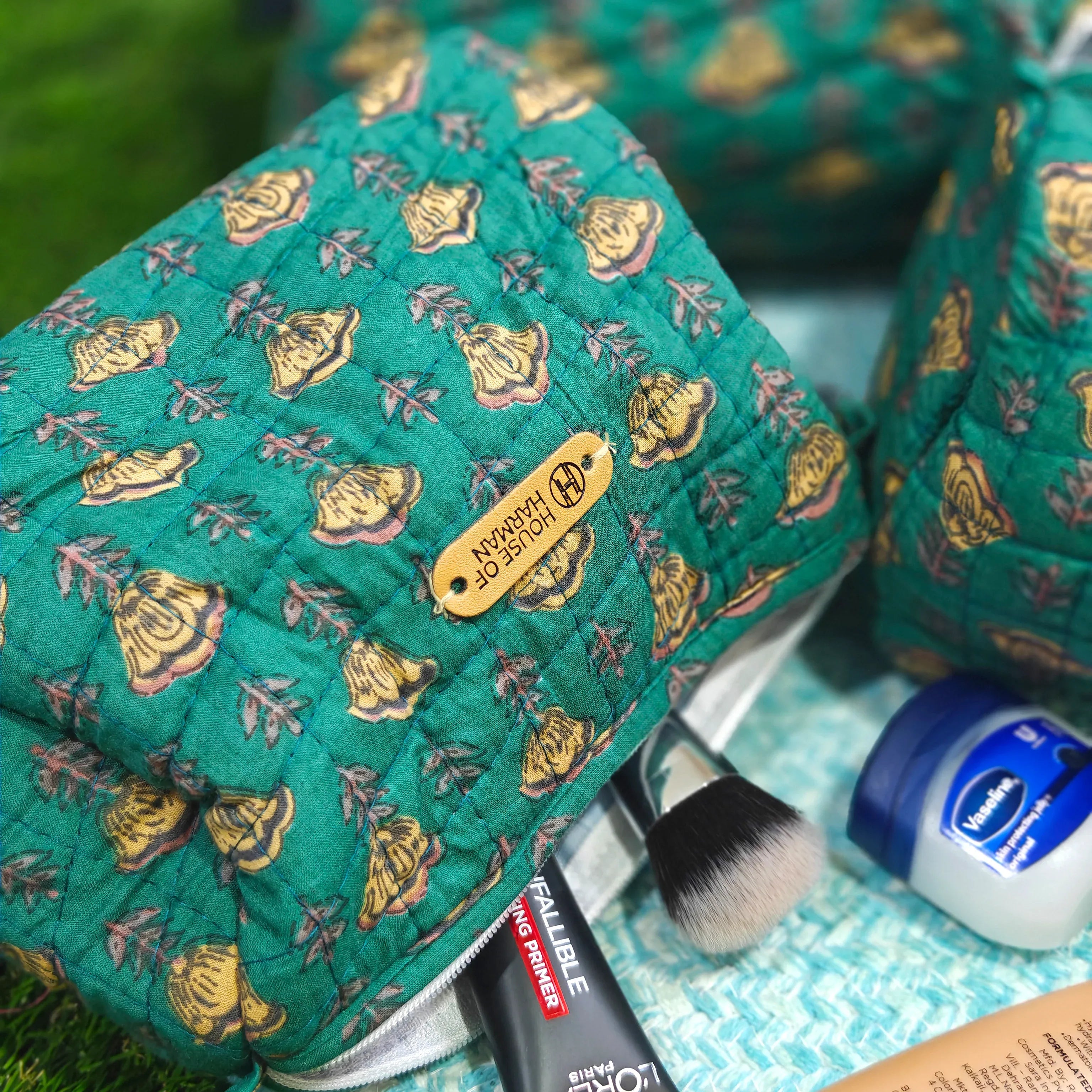 Multipurpose Pouches- Set of Three I Waterproof Lining I Four Mini Pockets Inside - HOUSE OF HARMAN