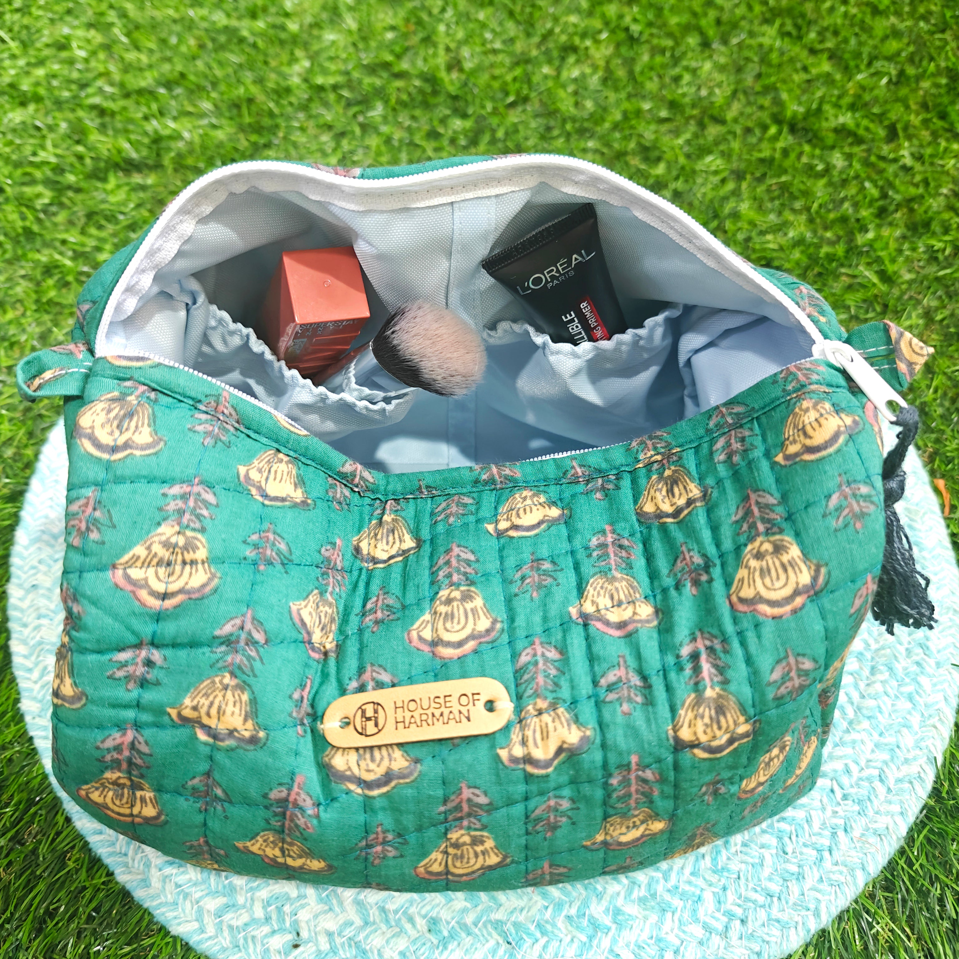 Multipurpose Pouches- Set of Three I Waterproof Lining I Four Mini Pockets Inside