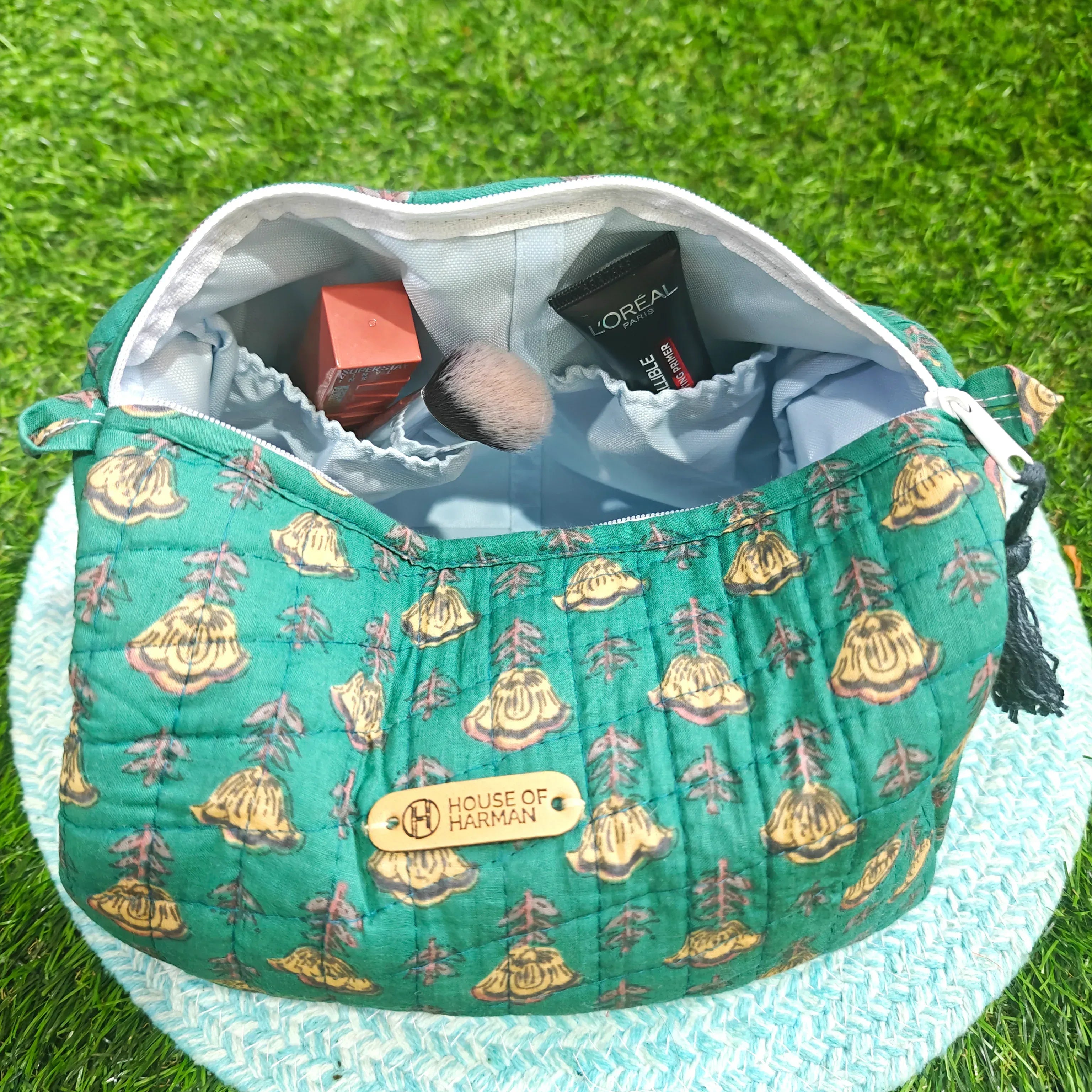 Multipurpose Pouches- Set of Three I Waterproof Lining I Four Mini Pockets Inside - HOUSE OF HARMAN