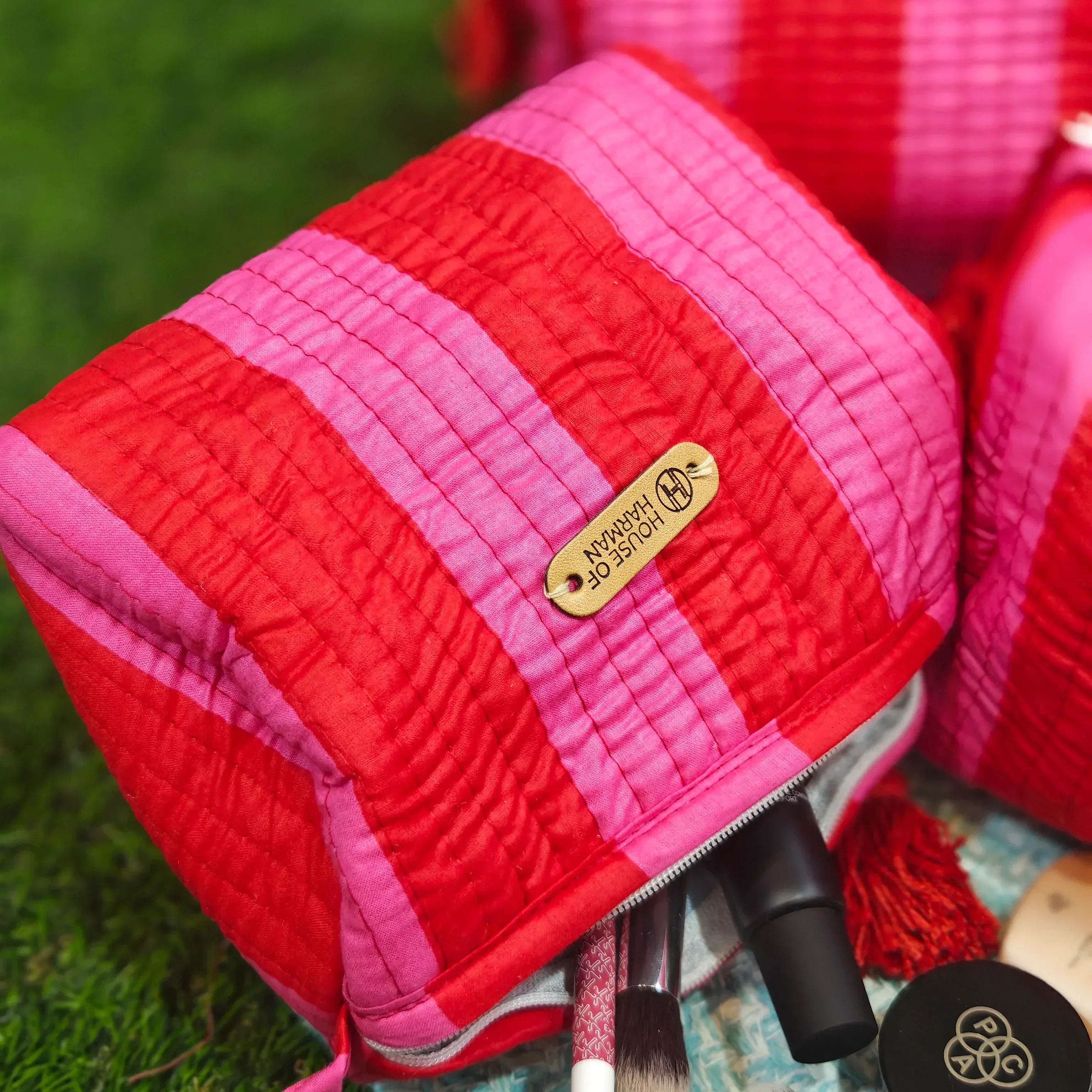 Multipurpose Pouches- Set of Three I Waterproof Lining I Four Mini Pockets Inside - HOUSE OF HARMAN