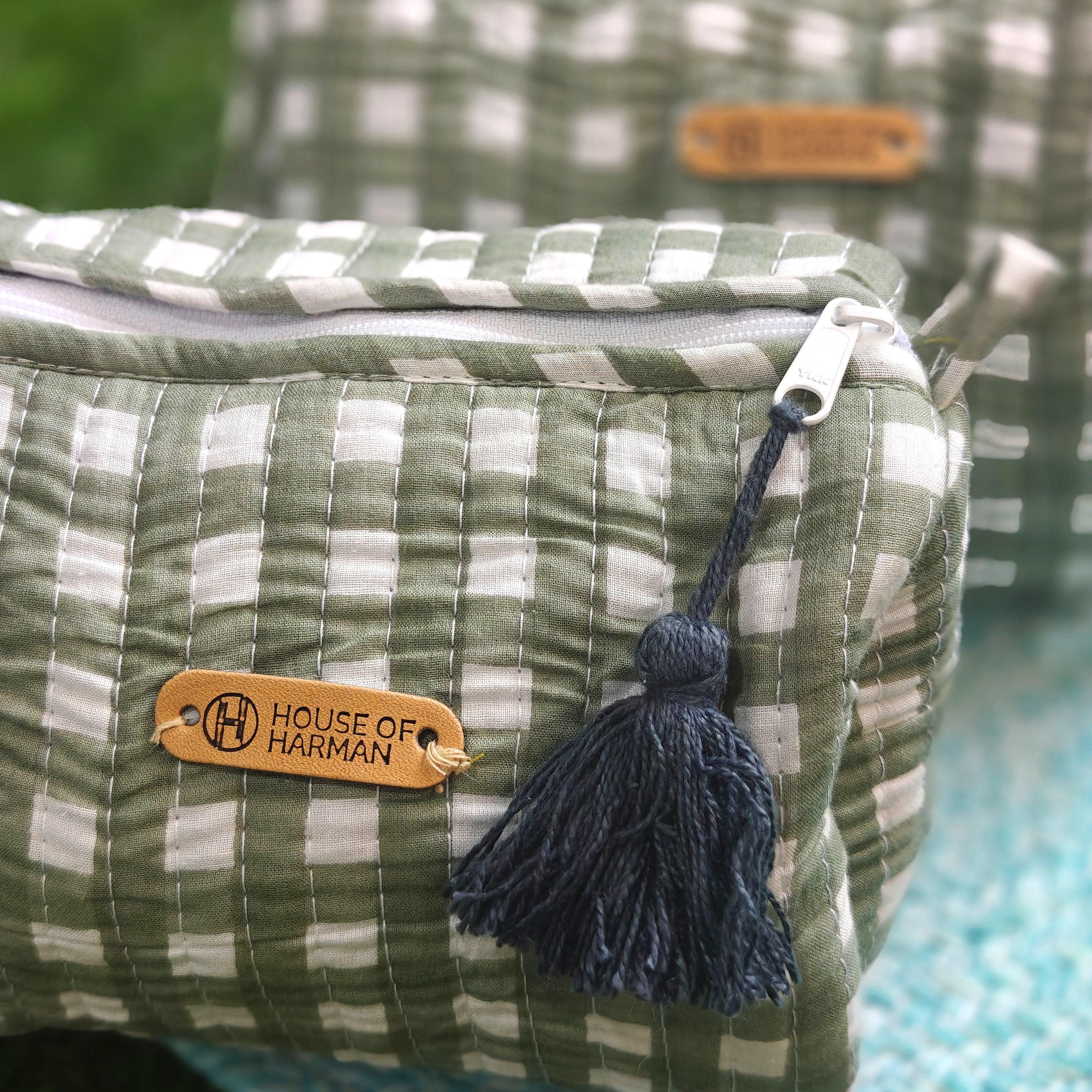Multipurpose Pouches- Set of Three I Waterproof Lining I Four Mini Pockets Inside - HOUSE OF HARMAN