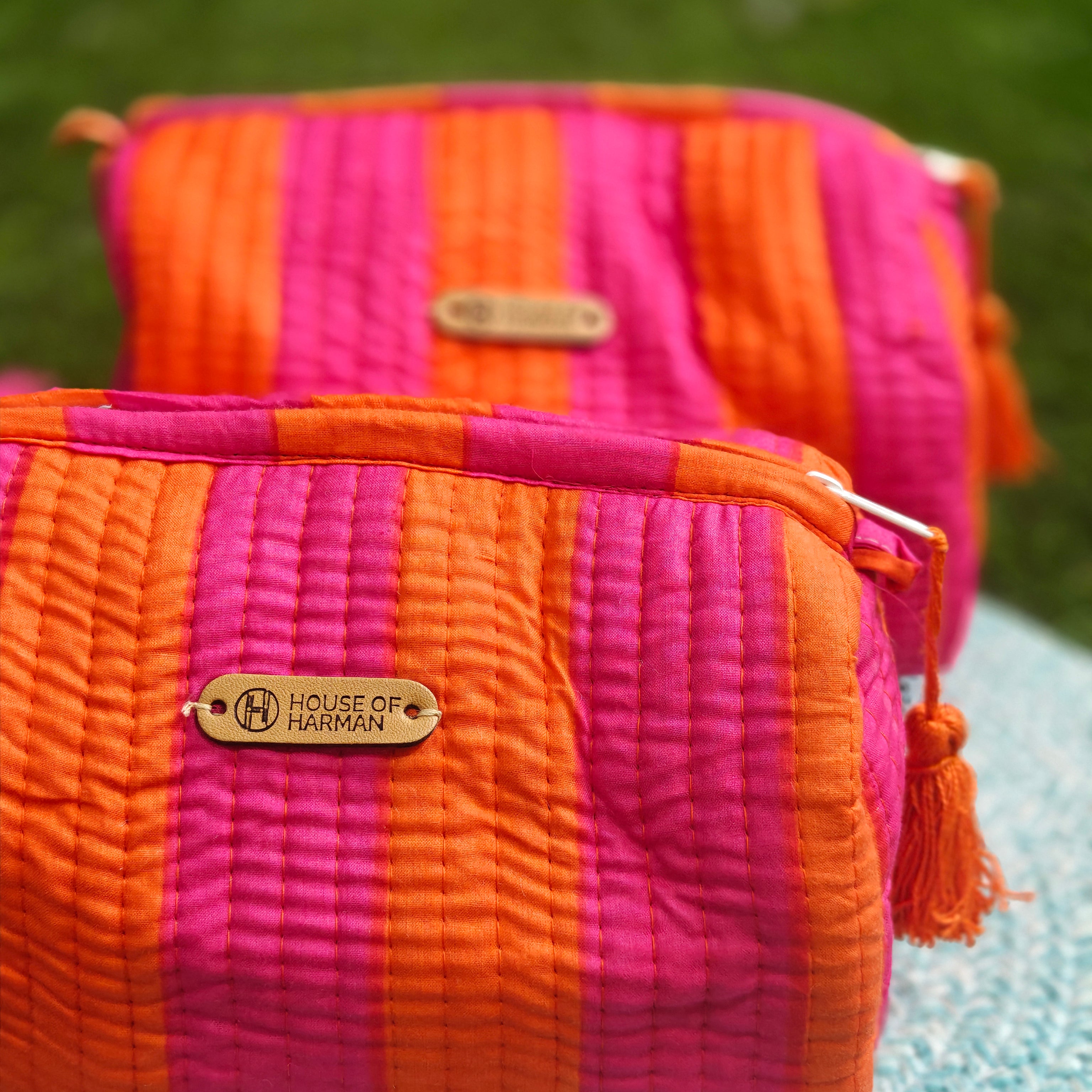 Multipurpose Pouches- Set of Three I Waterproof Lining I Four Mini Pockets Inside