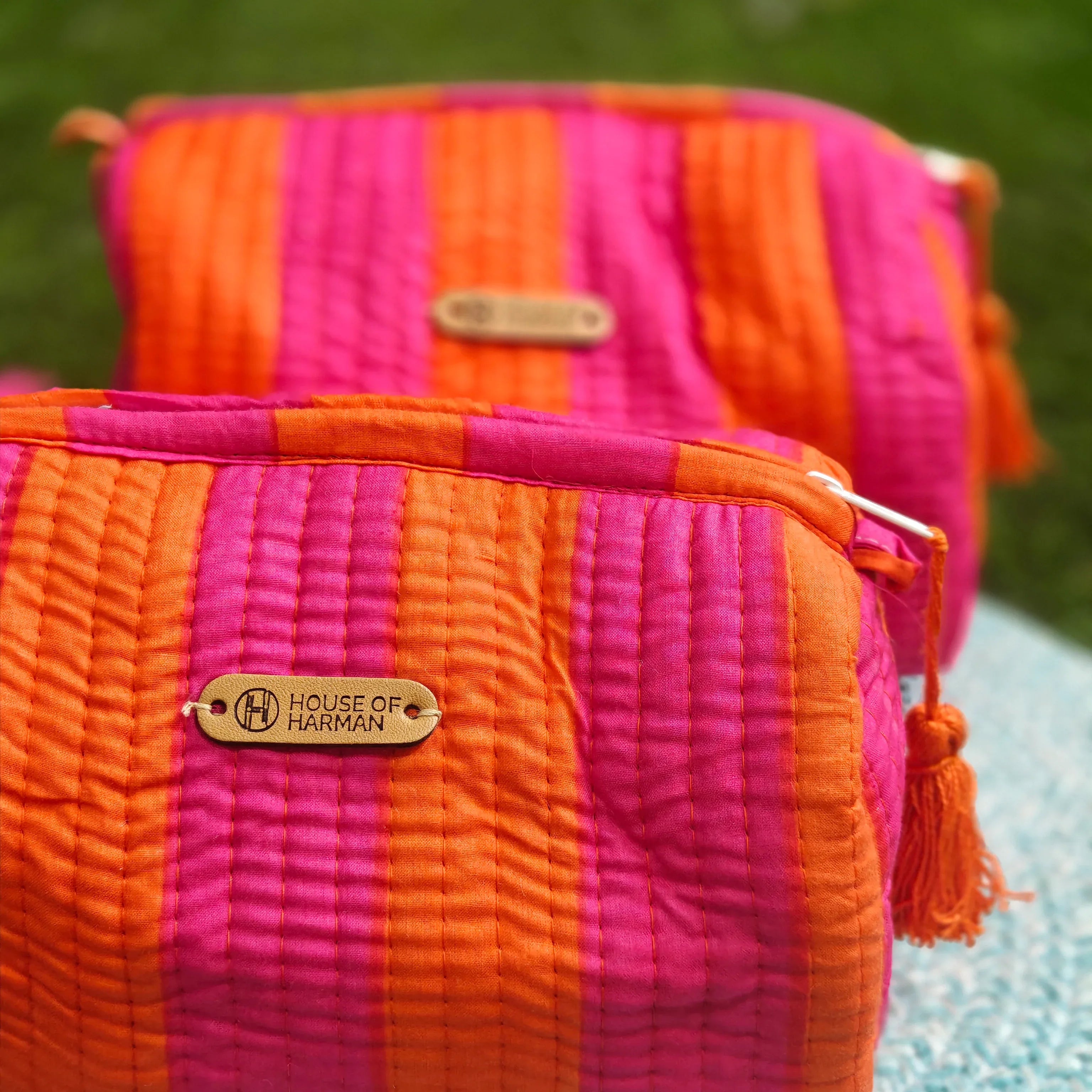 Multipurpose Pouches- Set of Three I Waterproof Lining I Four Mini Pockets Inside - HOUSE OF HARMAN