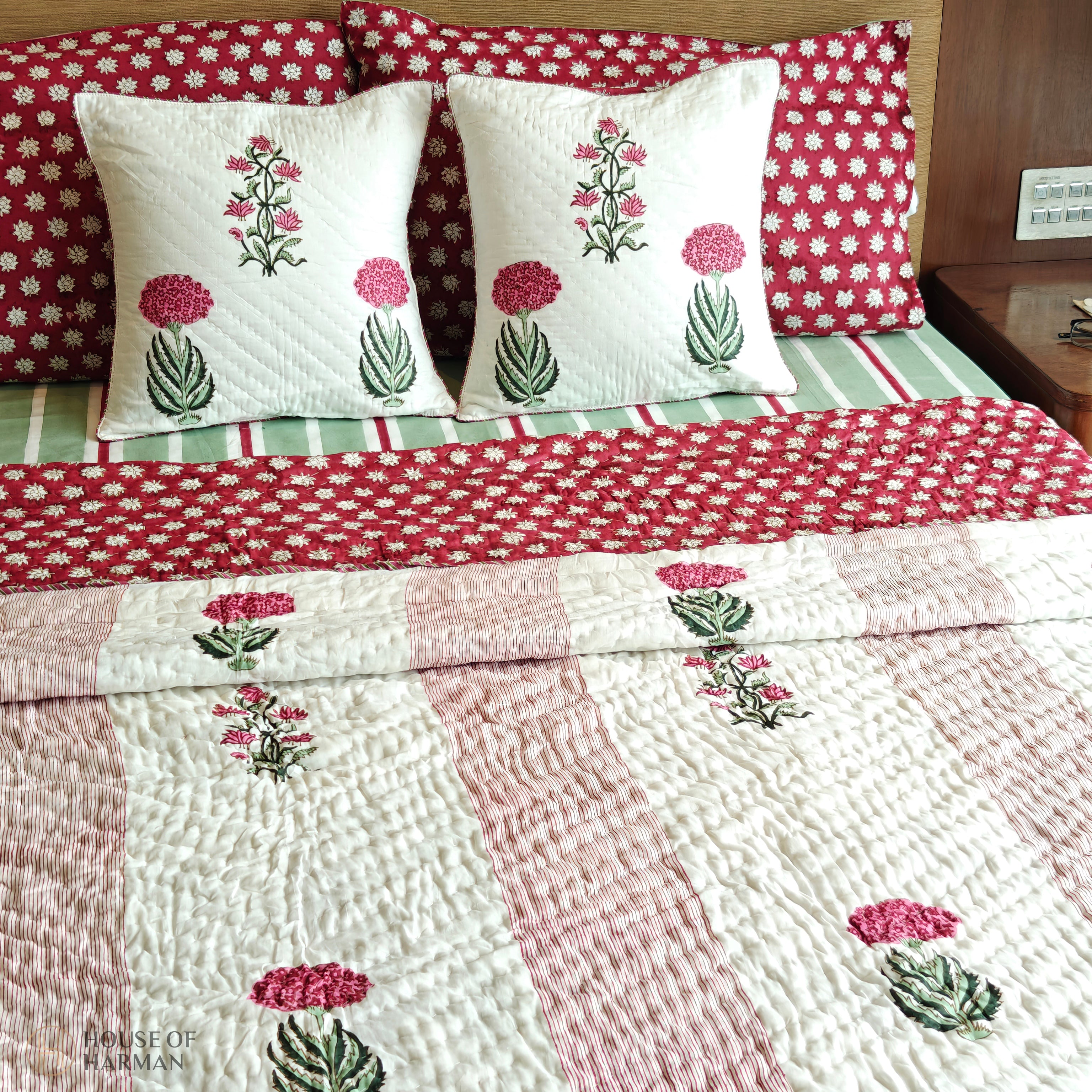 Mint Stripe Mist Quilt