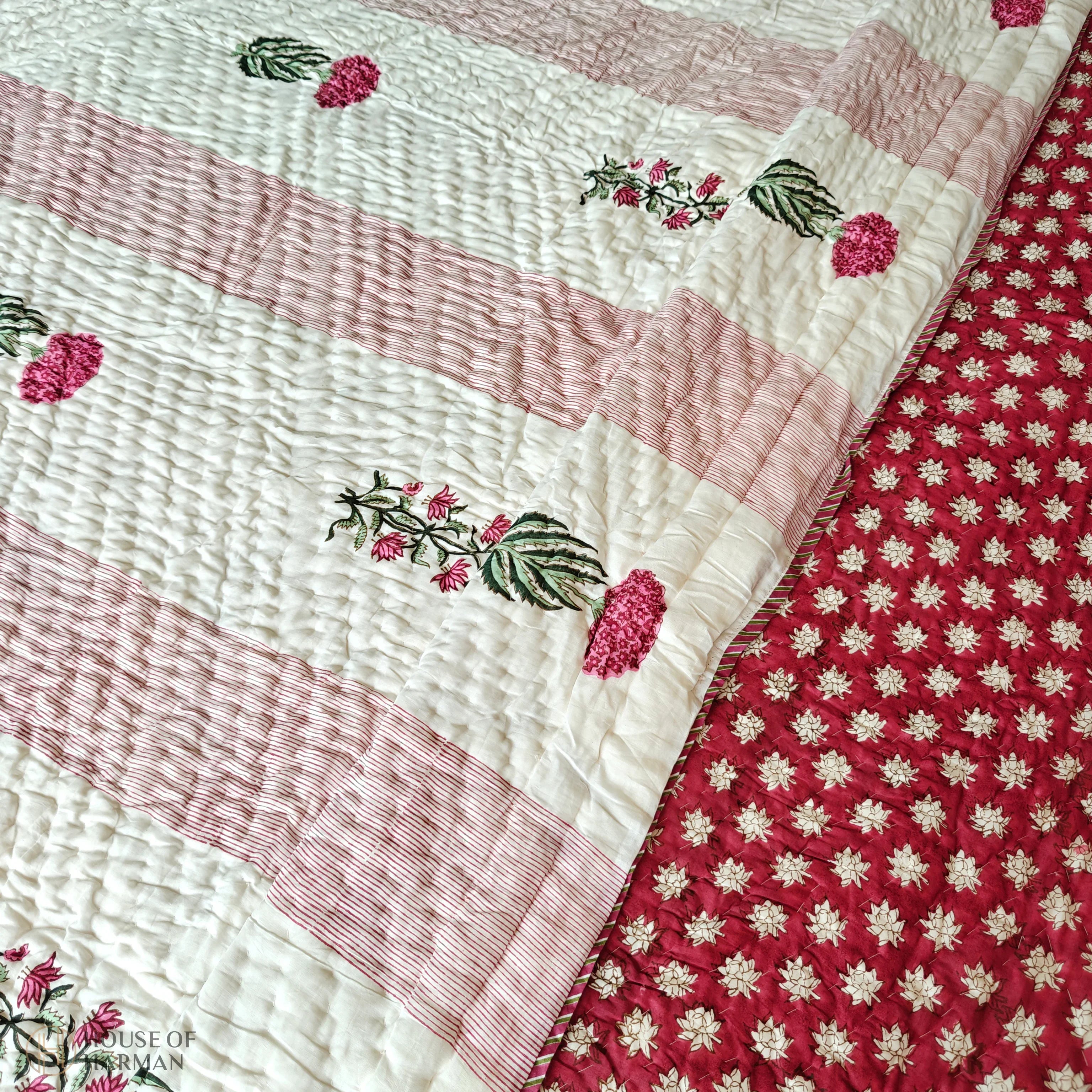 Mint Stripe Mist Quilt - HOUSE OF HARMAN