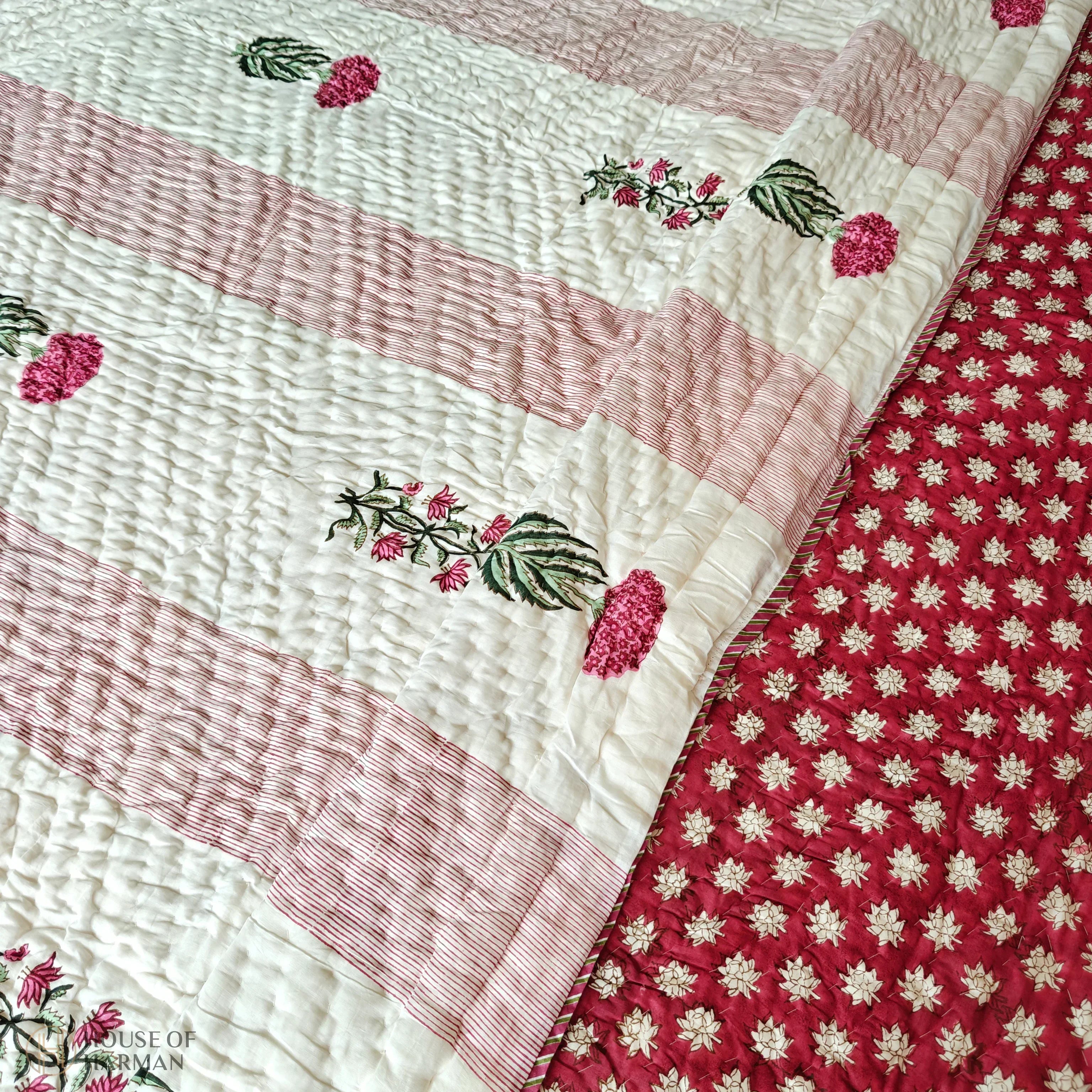 Mint Stripe Mist Quilt - HOUSE OF HARMAN