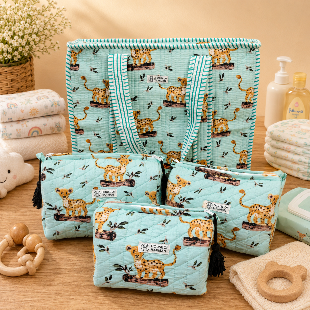 Set of Tote Bag and Multipurpose Pouches