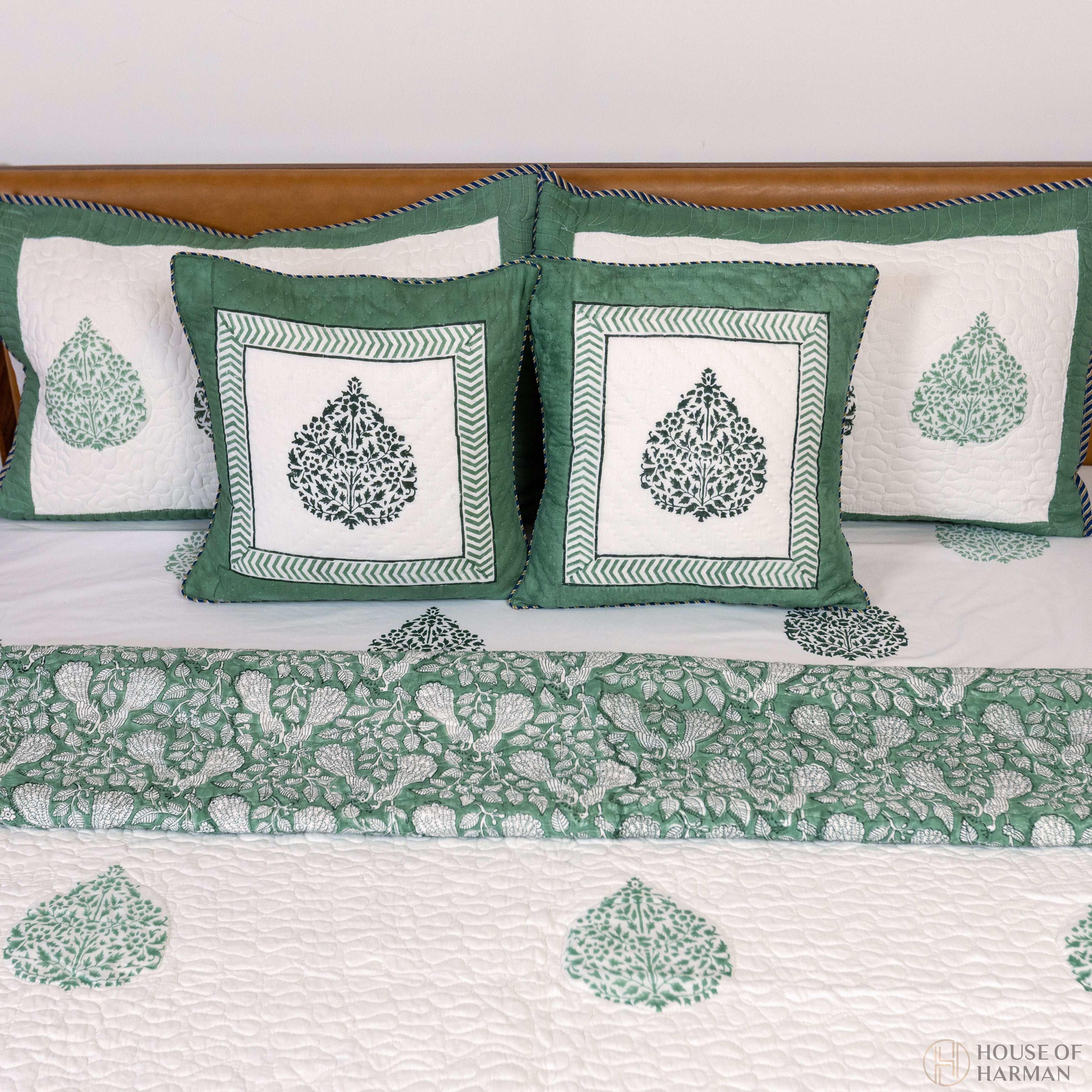 Emerald Spade Delight Bedcover - HOUSE OF HARMAN