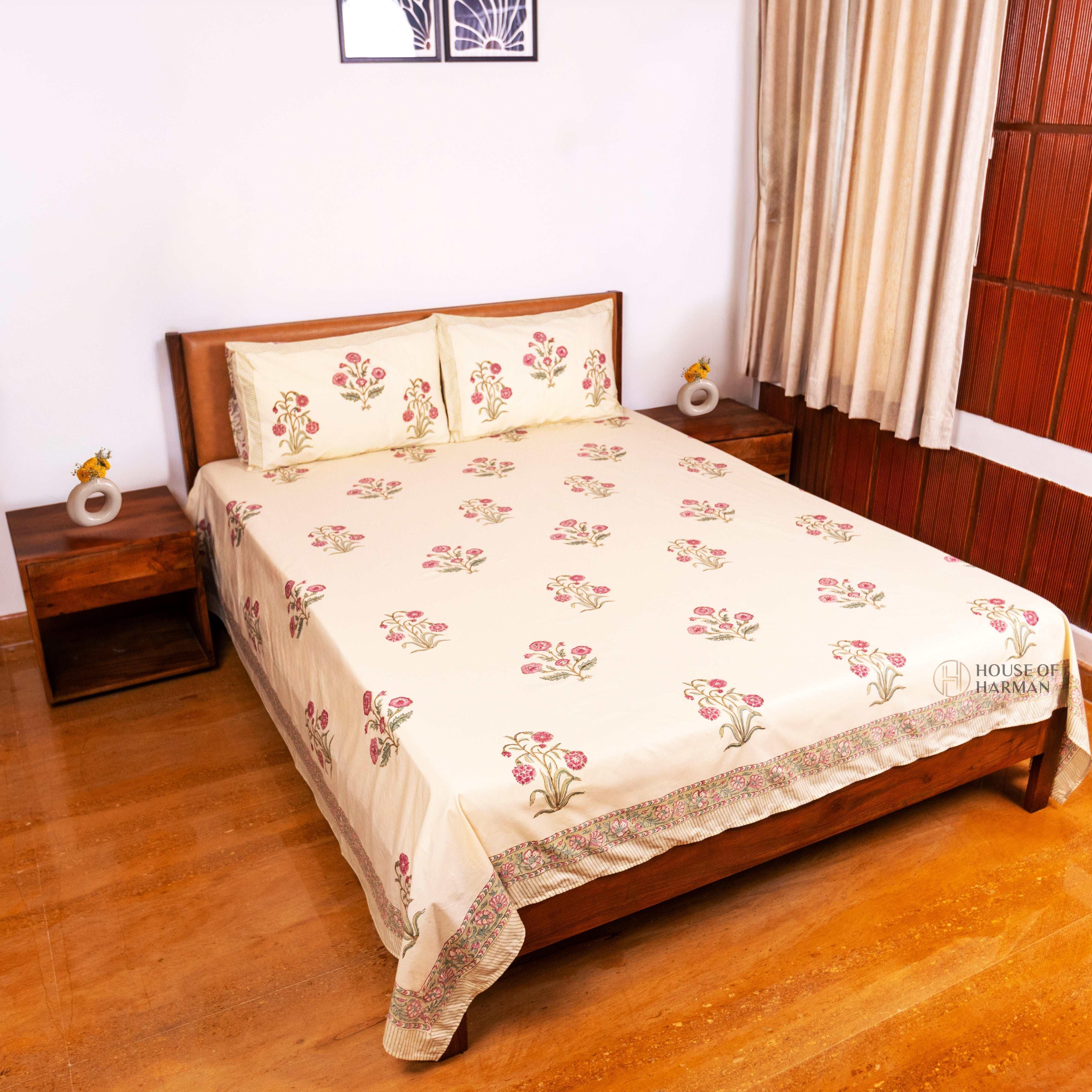 Royal Blossom Charm Bedsheet - HOUSE OF HARMAN