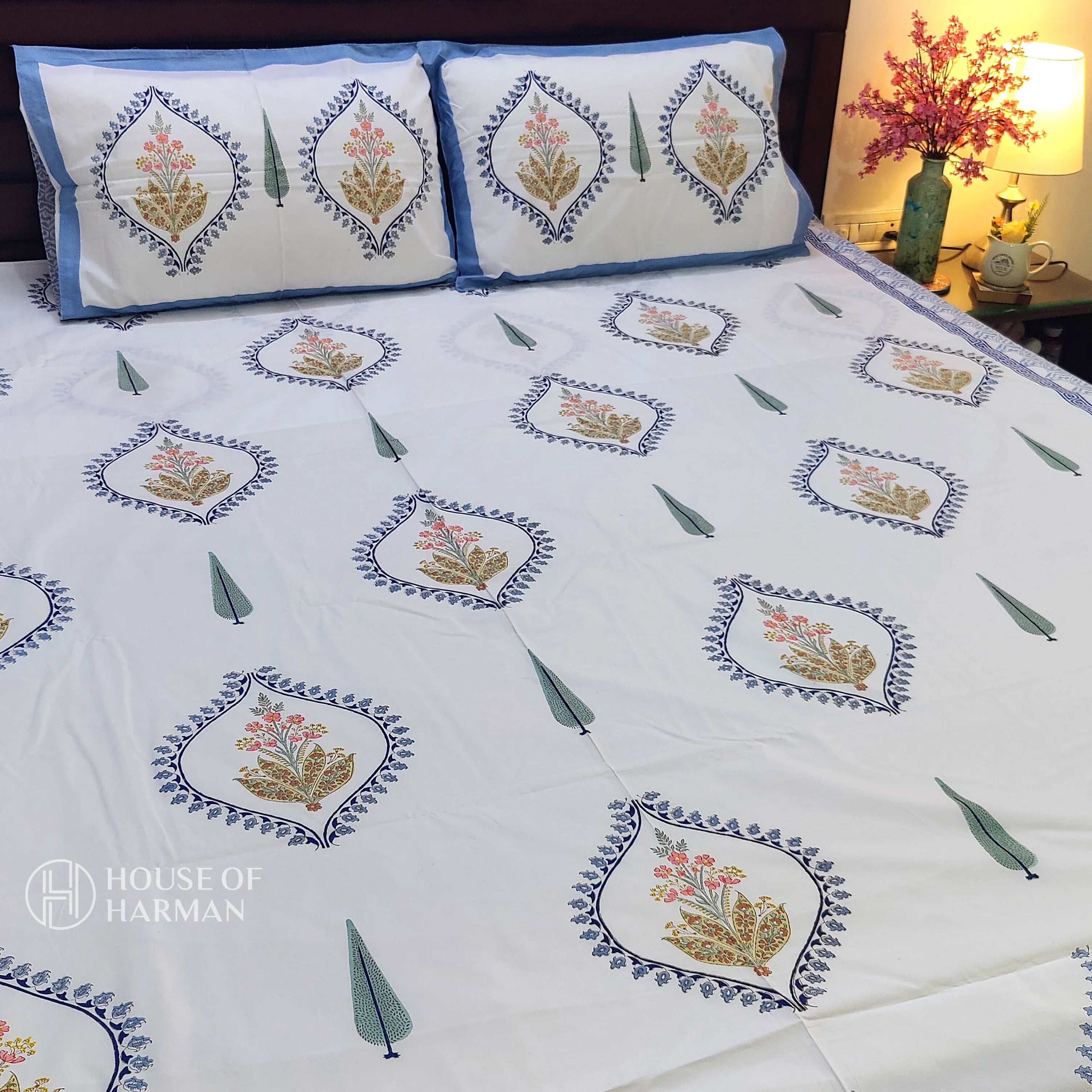 Sylvan Pine Symphony Bedsheet - HOUSE OF HARMAN