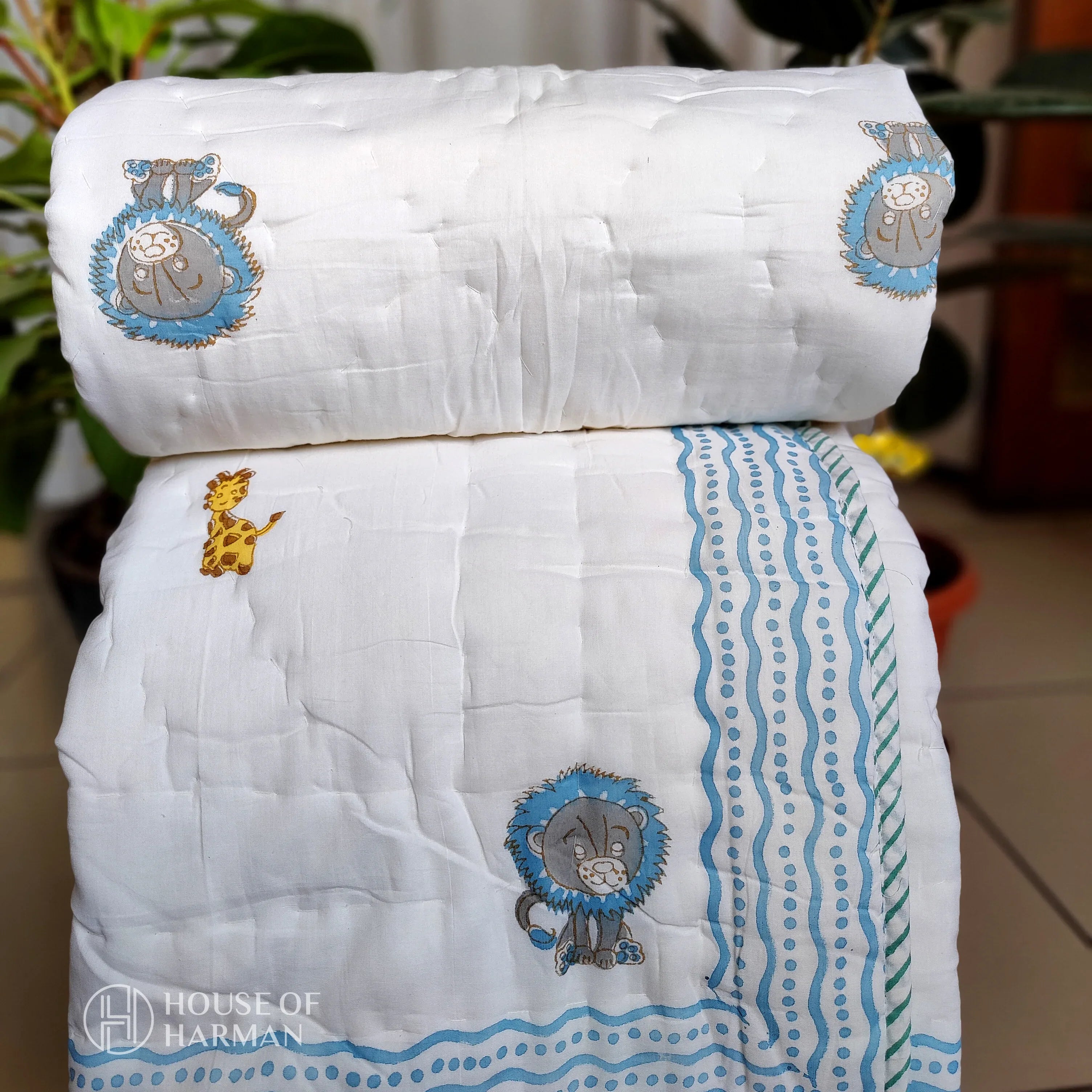 Safari Snuggles Baby Quilt - HOUSE OF HARMAN
