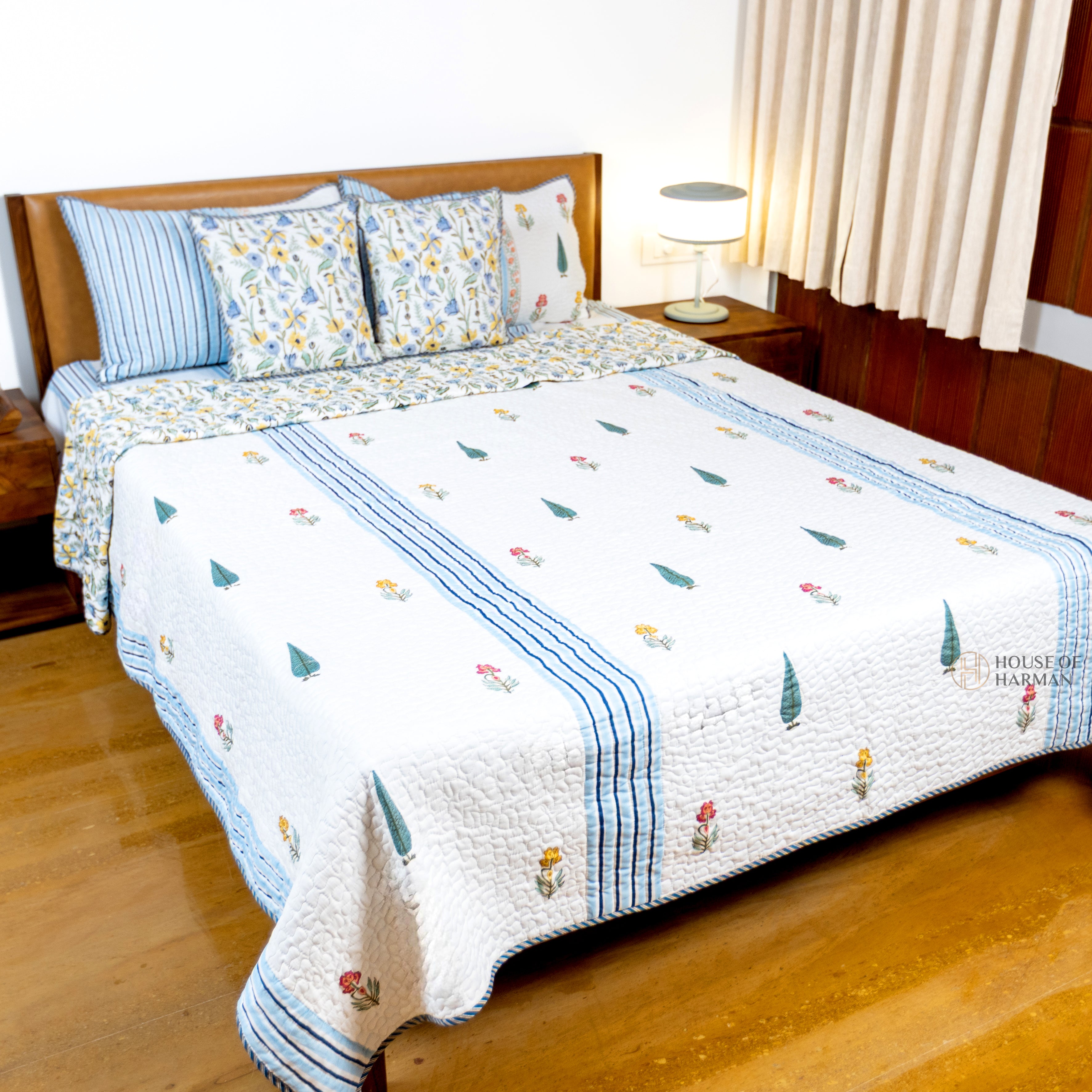 Meadow Bloom Stripes Bedcover