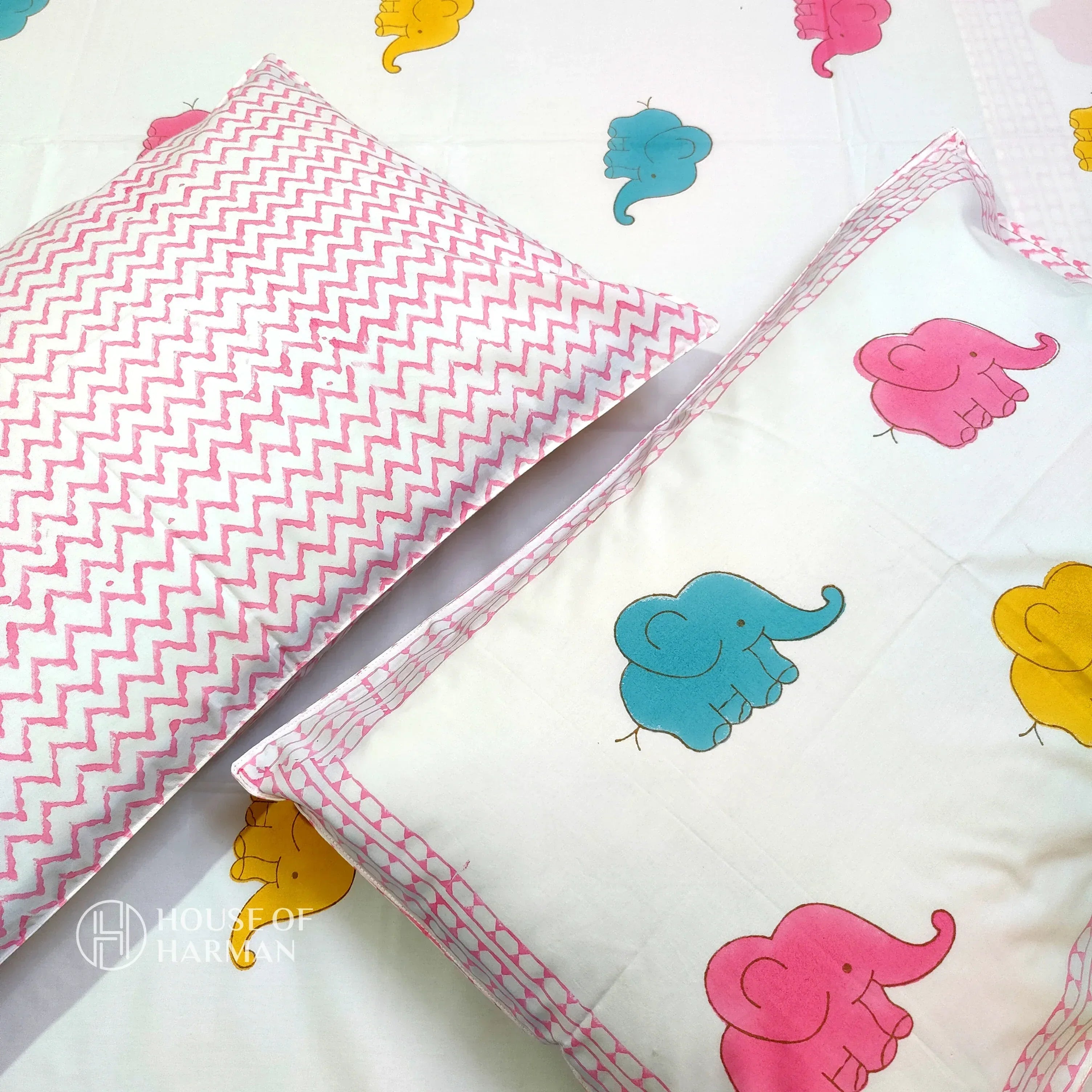 Playful Trunky Joys Bedsheet - HOUSE OF HARMAN