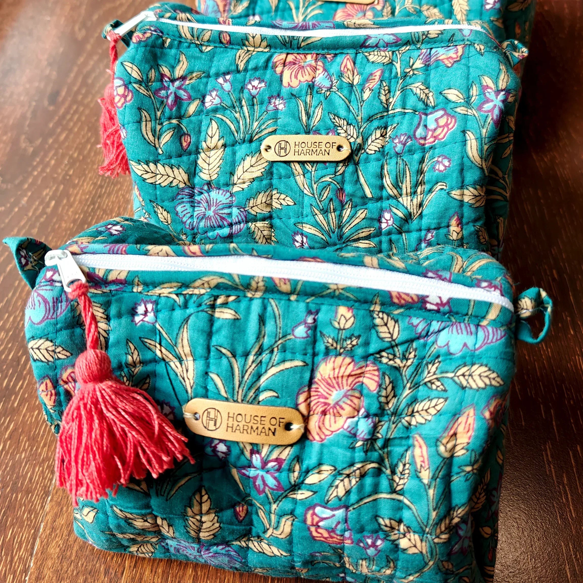 Multipurpose Pouches- Set of Three I Waterproof Lining I Four Mini Pockets Inside - HOUSE OF HARMAN