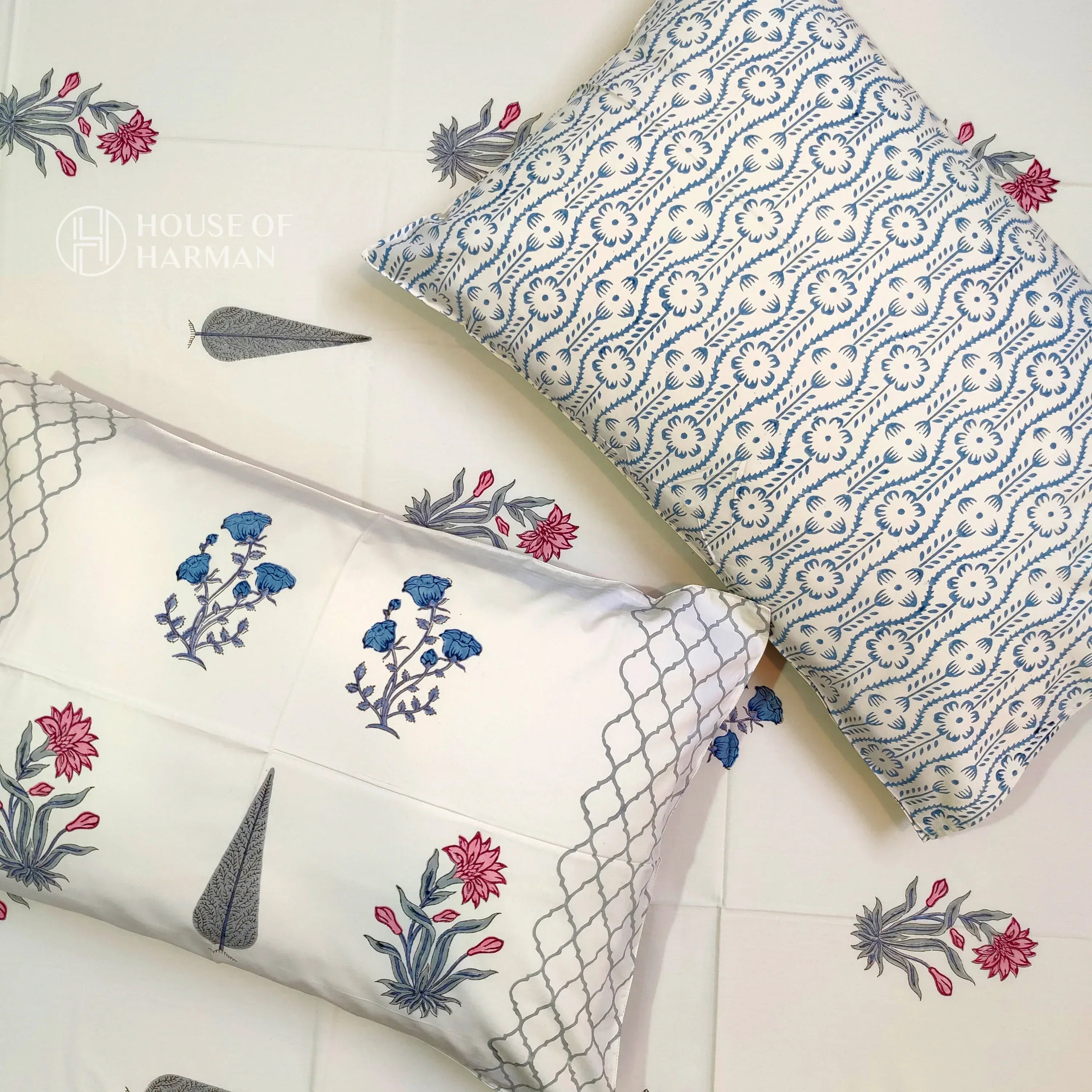 Blush Beige Bloom Bedsheet - HOUSE OF HARMAN