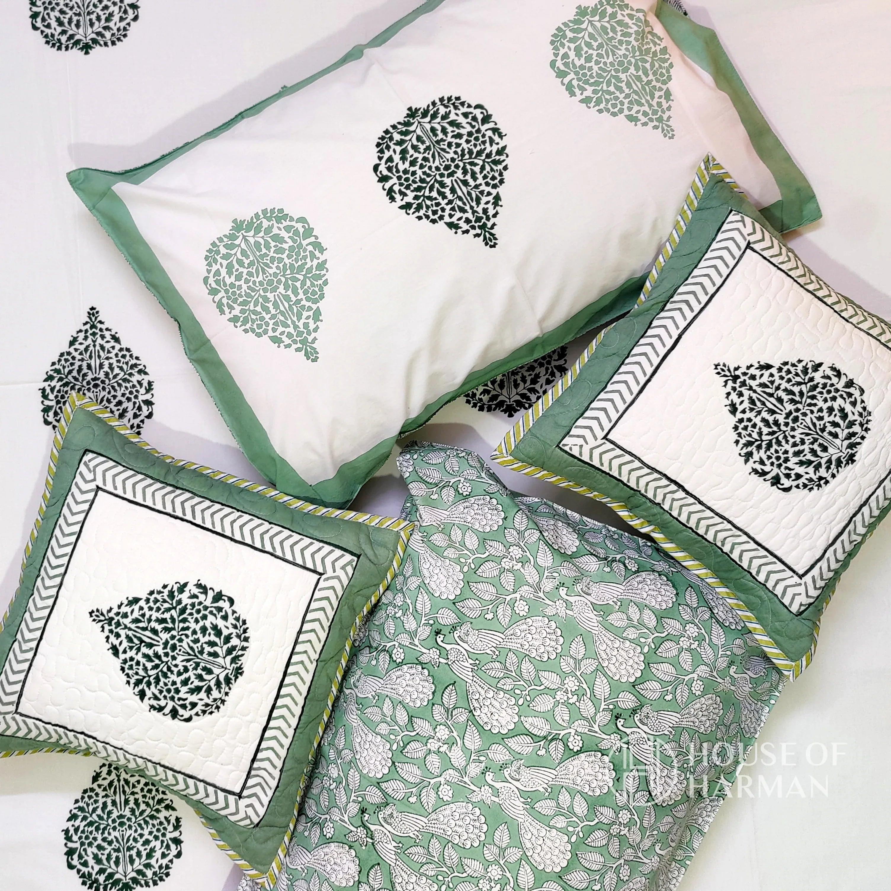 Emerald Spade Delight Bedsheet - HOUSE OF HARMAN