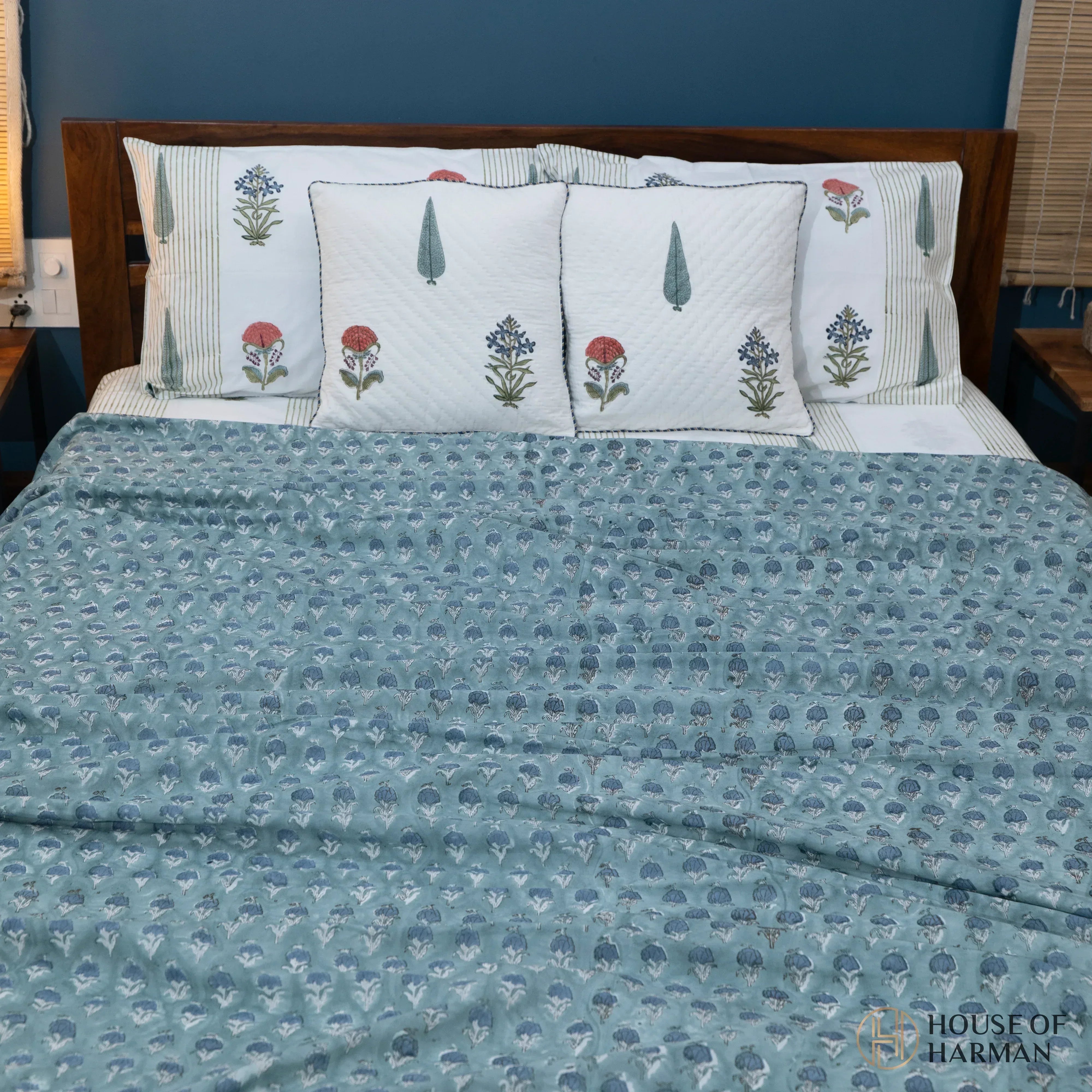 Meadow Breeze Elegance Bedsheet and Dohar - HOUSE OF HARMAN