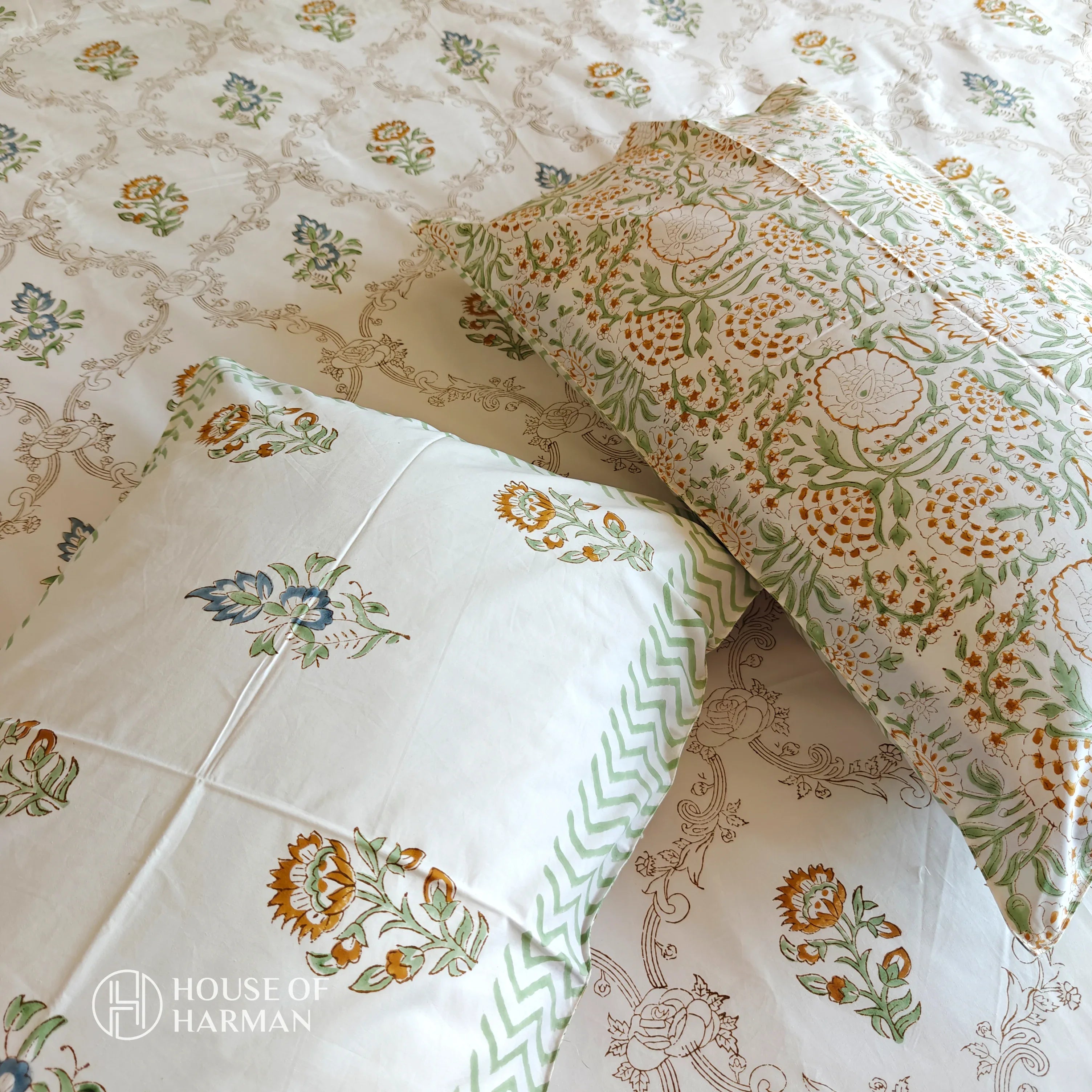 Ethereal Blooms Harmony Bedsheet - HOUSE OF HARMAN