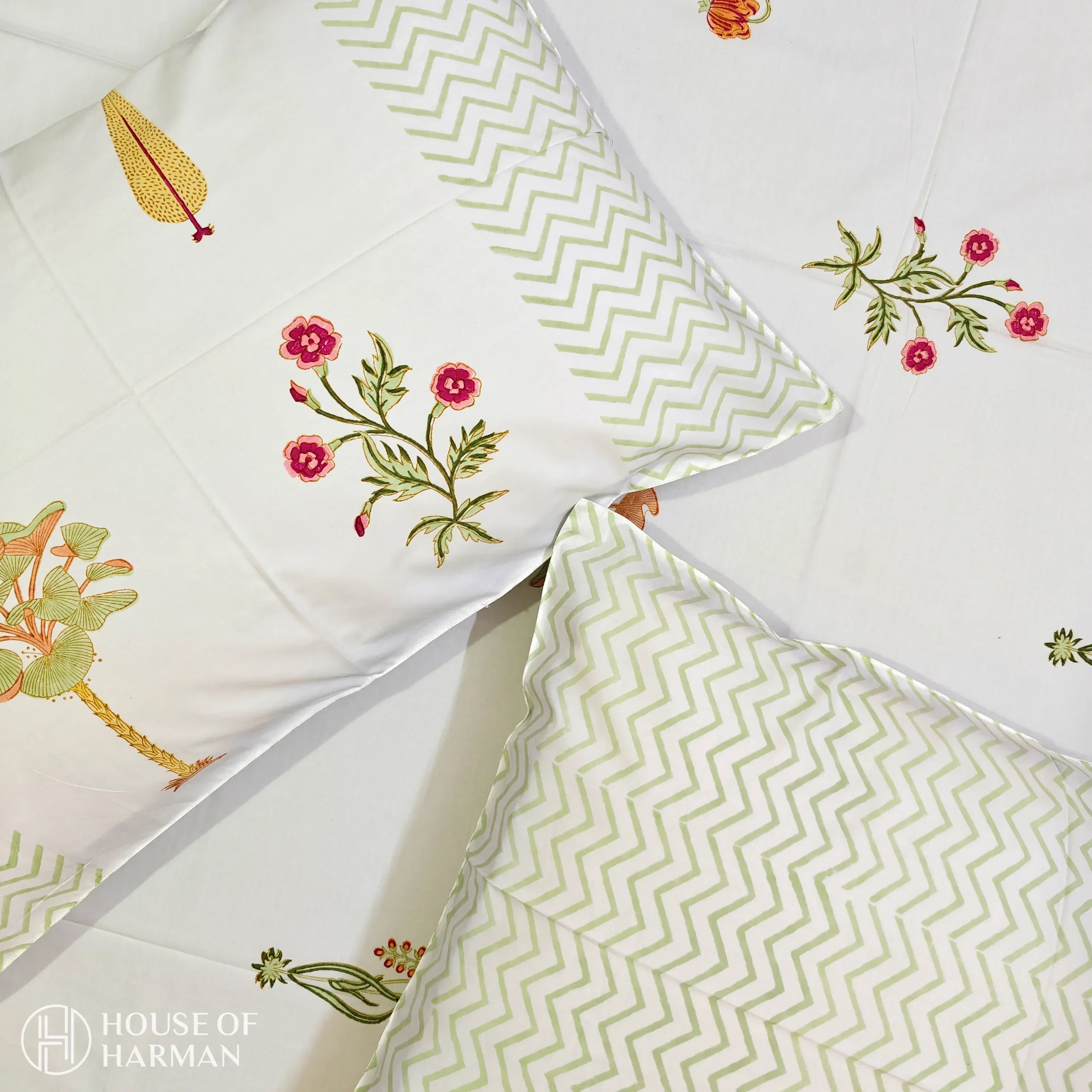 Orchard Dreamscape Bedsheet and Dohar - HOUSE OF HARMAN