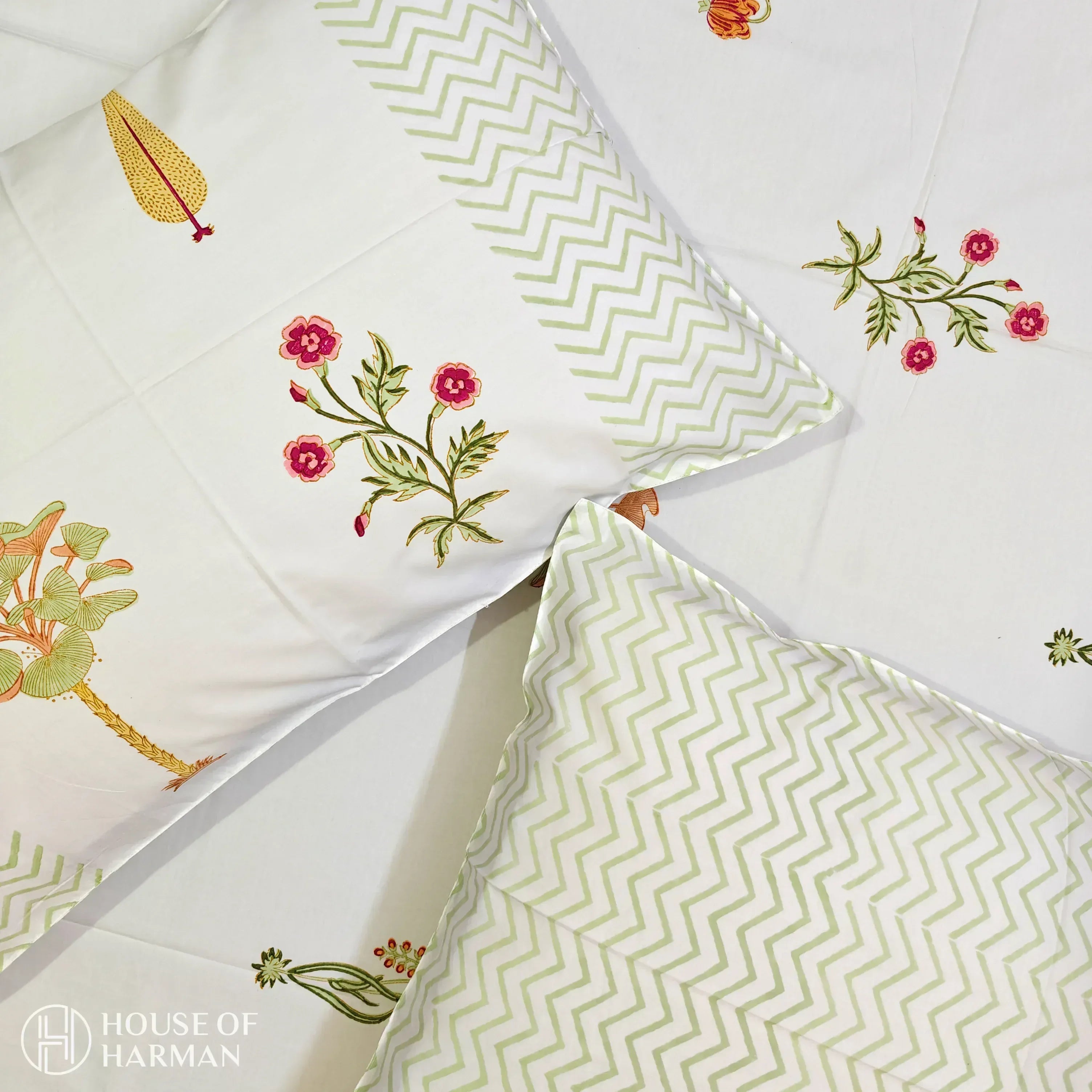 Orchard Dreamscape Bedsheet and Dohar - HOUSE OF HARMAN