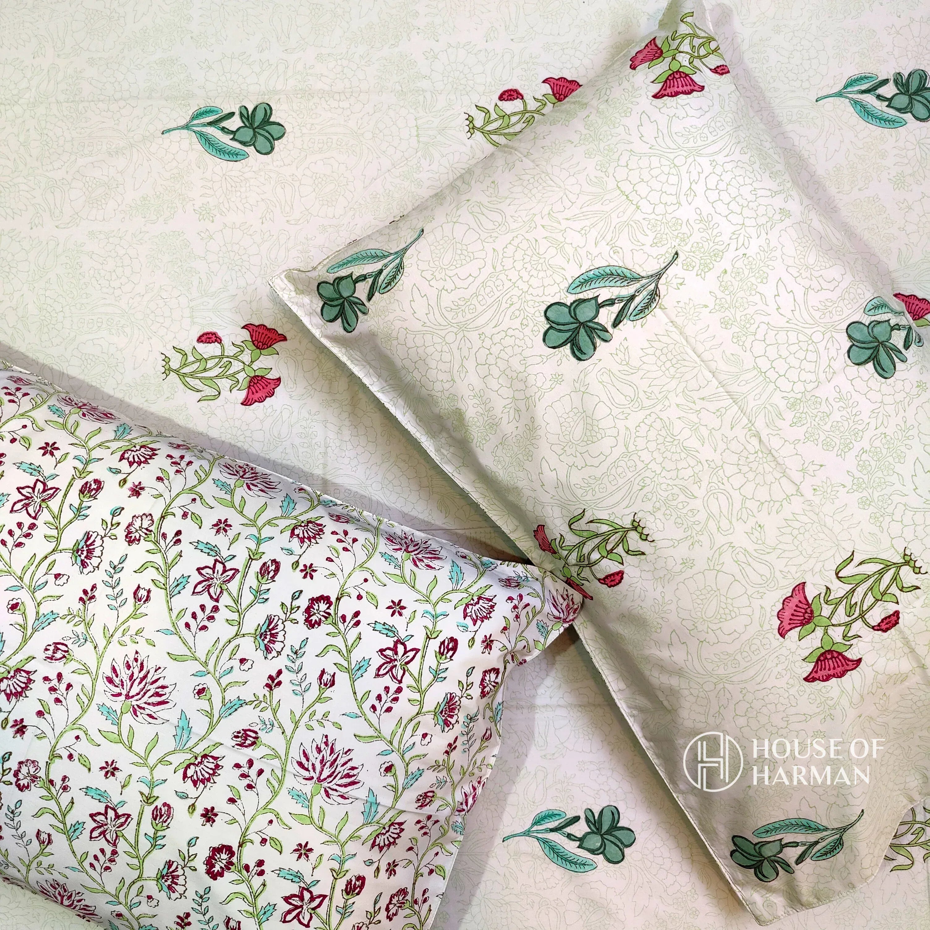 Sand Floral Whisper Bedsheet - HOUSE OF HARMAN