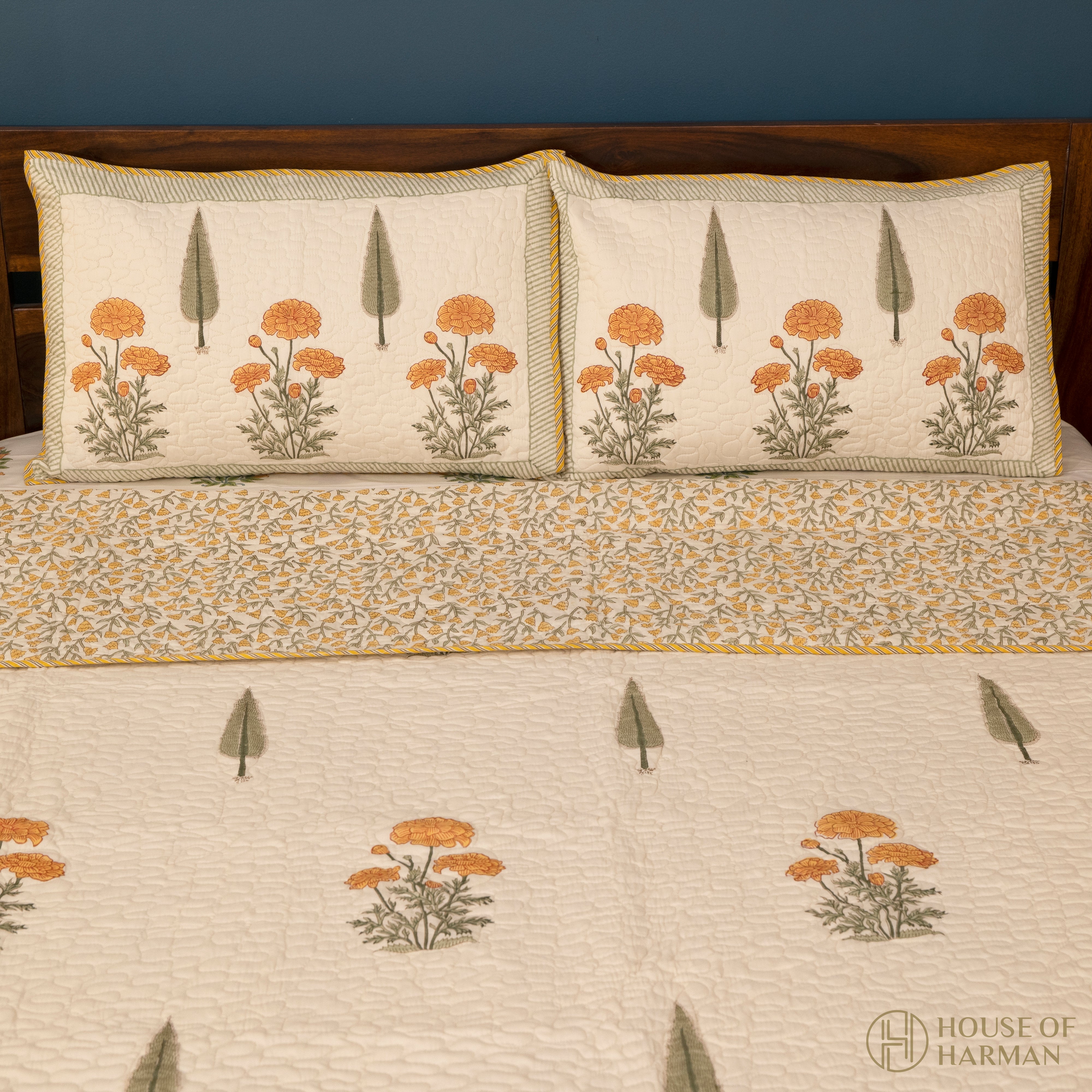 Sunlit Marigold Bliss Bedcover
