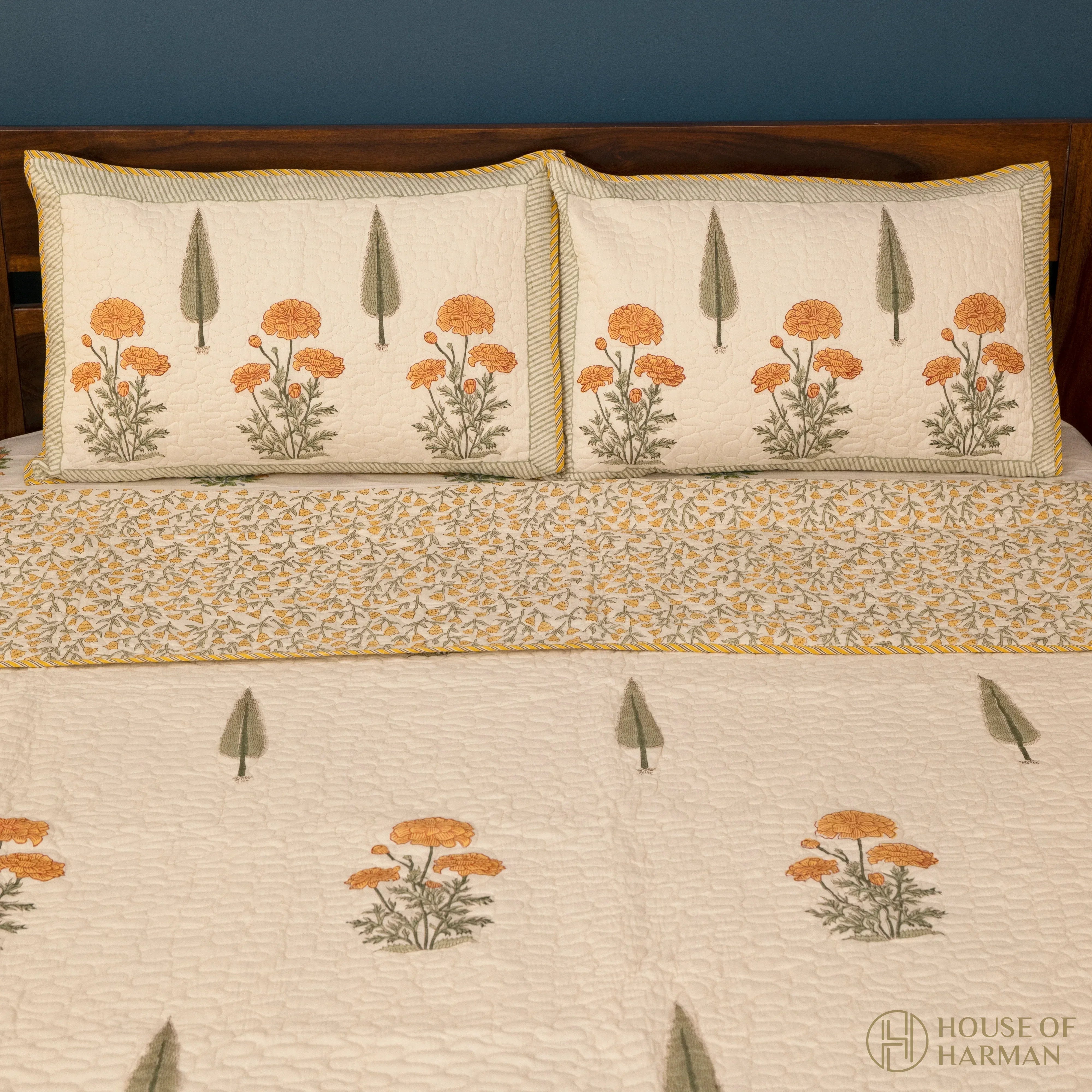 Sunlit Marigold Bliss Bedcover - HOUSE OF HARMAN