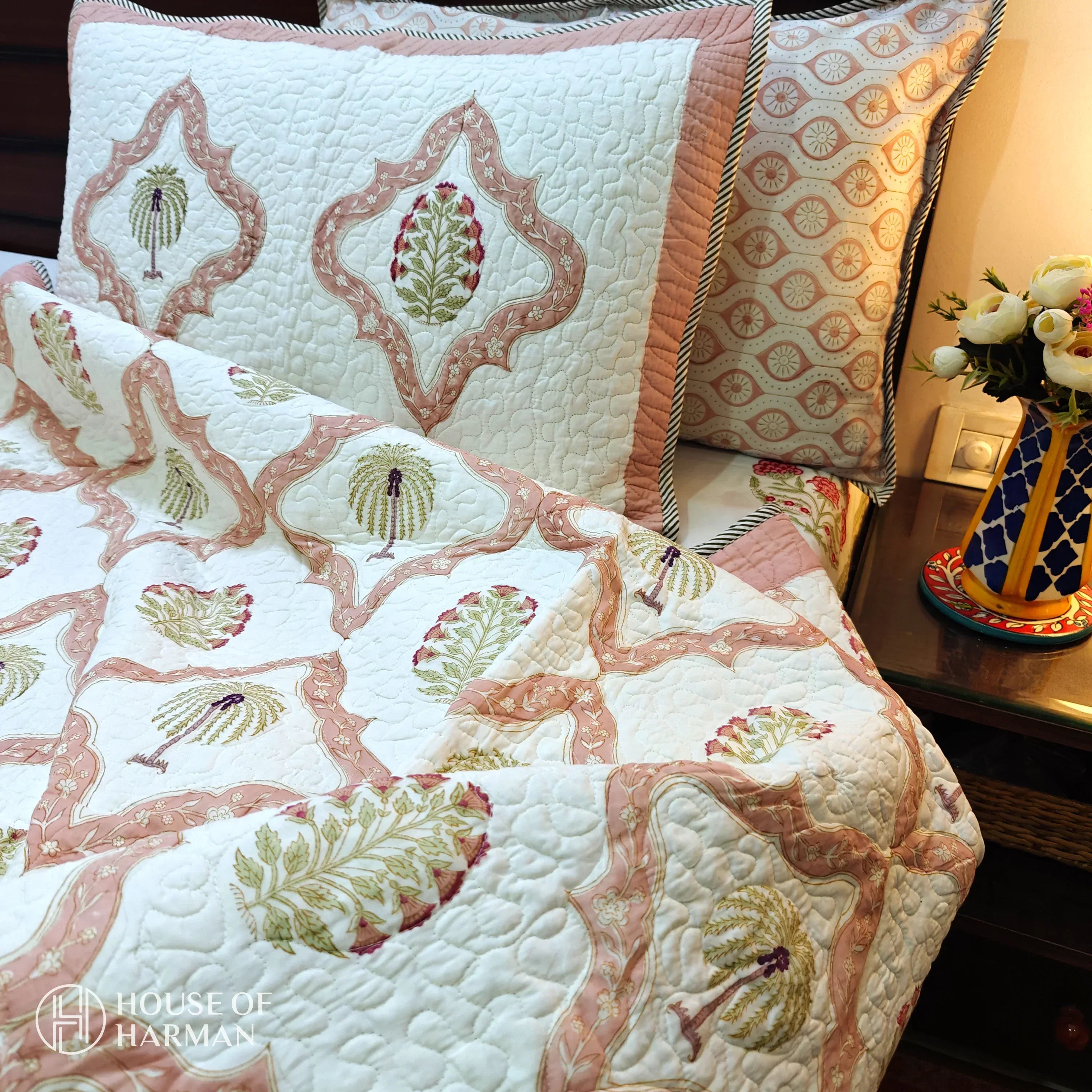 Ornate Palm Retreat Bedcover - HOUSE OF HARMAN