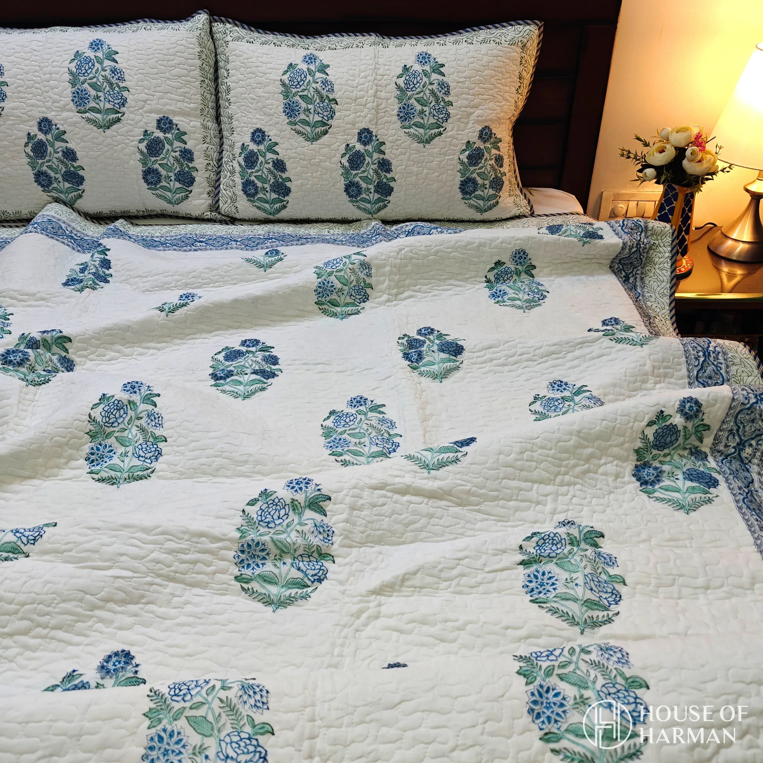 Navya Neelbagh Bedcover - HOUSE OF HARMAN