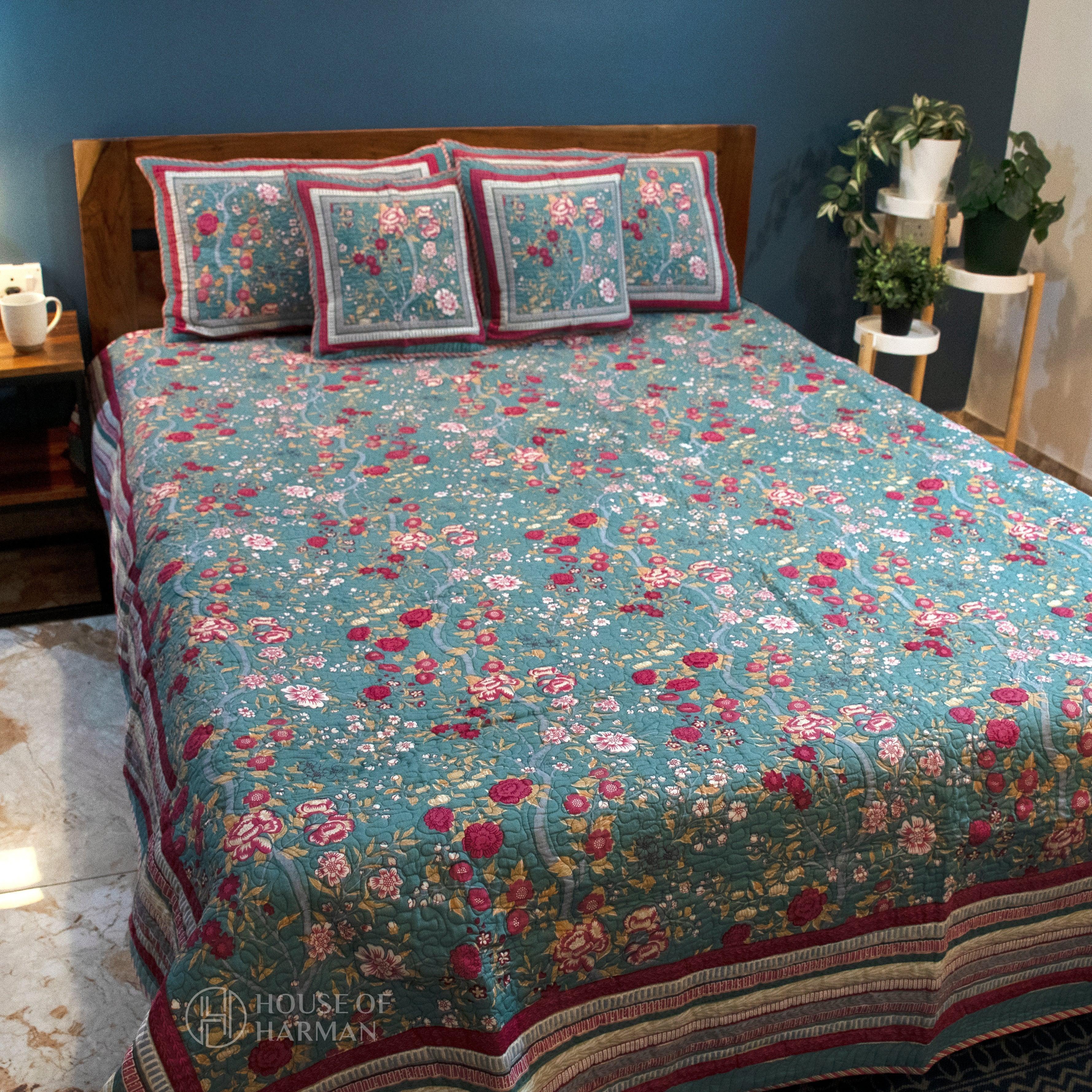 Persian Bloom Bedcover - Set of 3 - HOUSE OF HARMAN