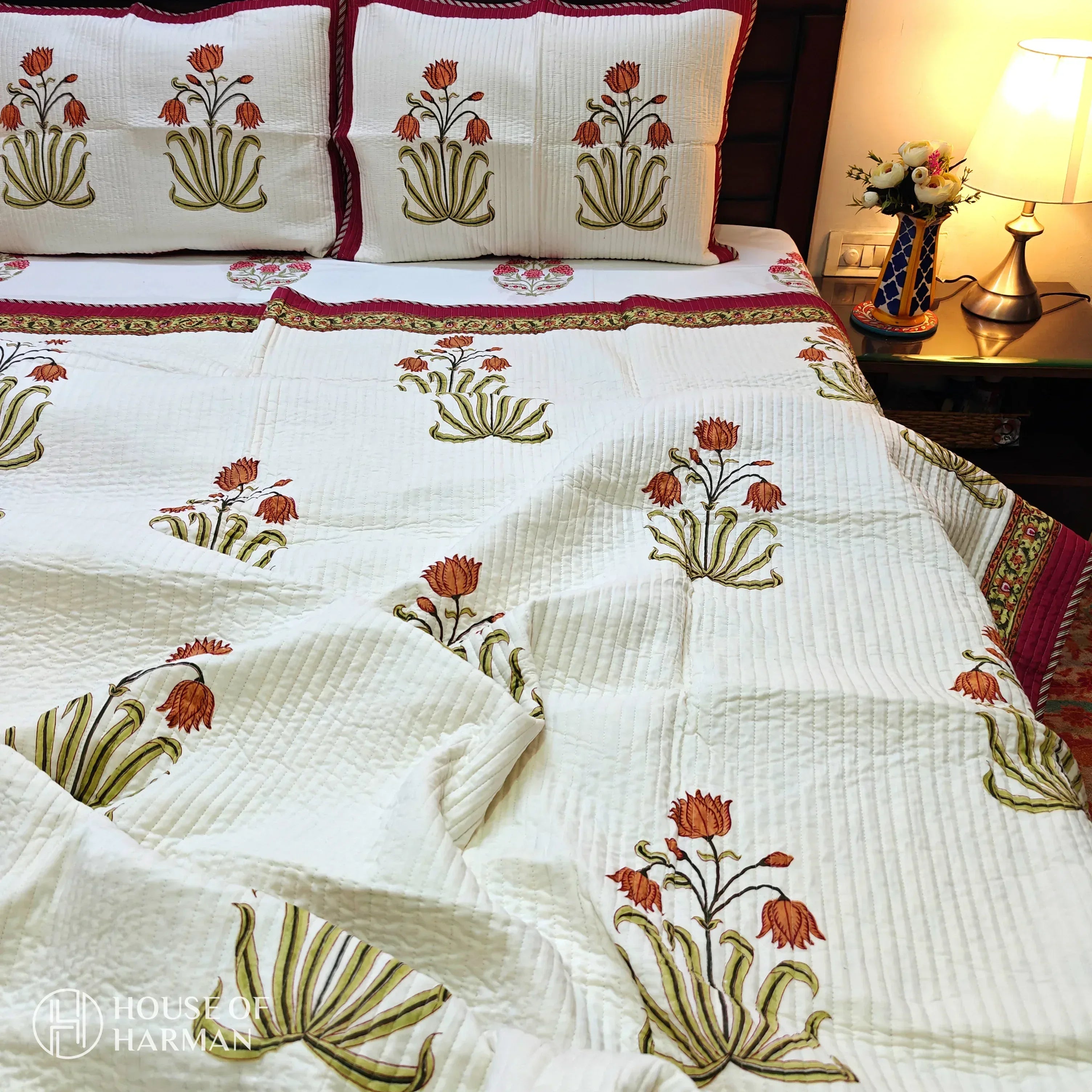 Regal Lotus Haven Bedcover - HOUSE OF HARMAN