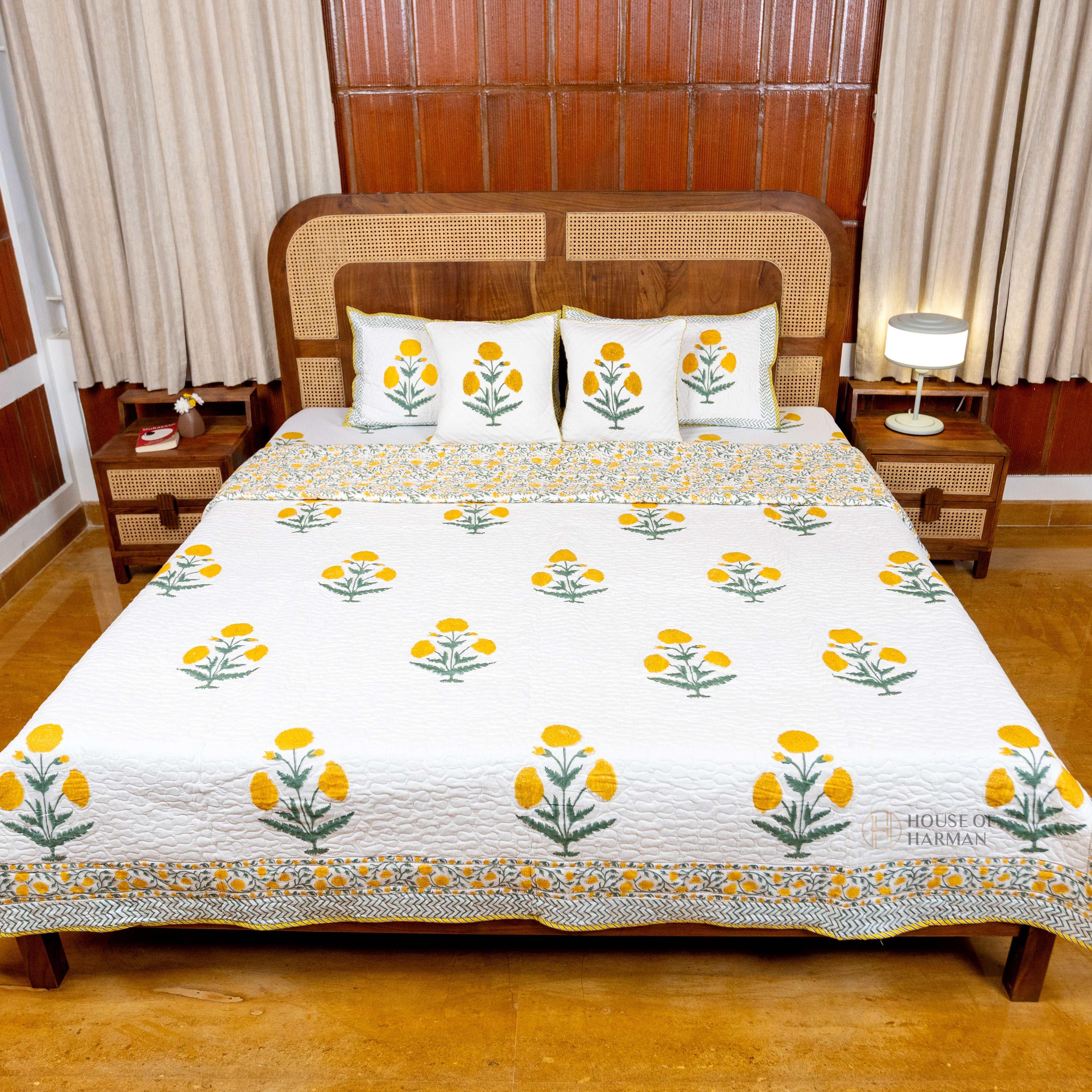 Yellow Wildpoppy Fields Bedcover - HOUSE OF HARMAN