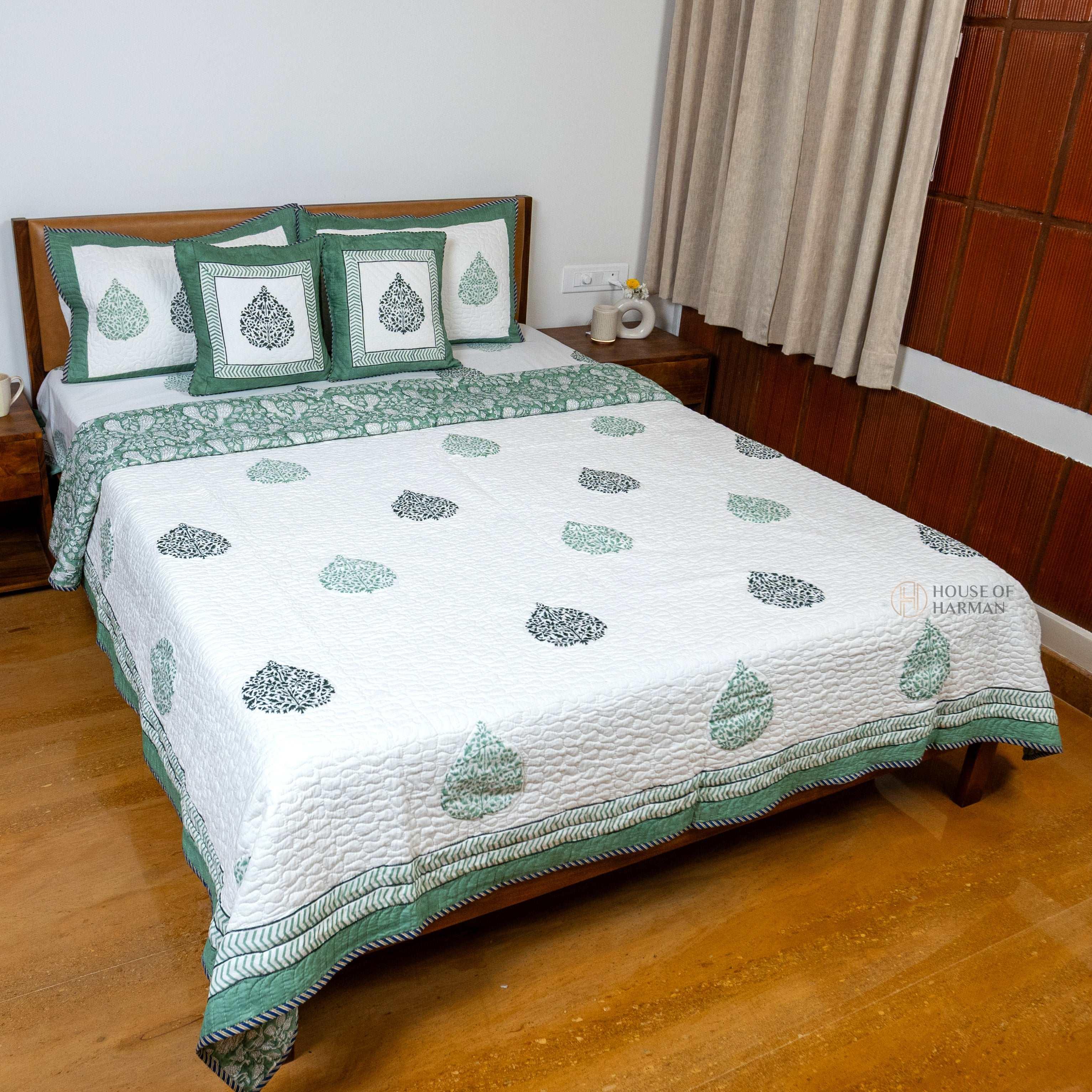 Emerald Spade Delight Bedcover - HOUSE OF HARMAN