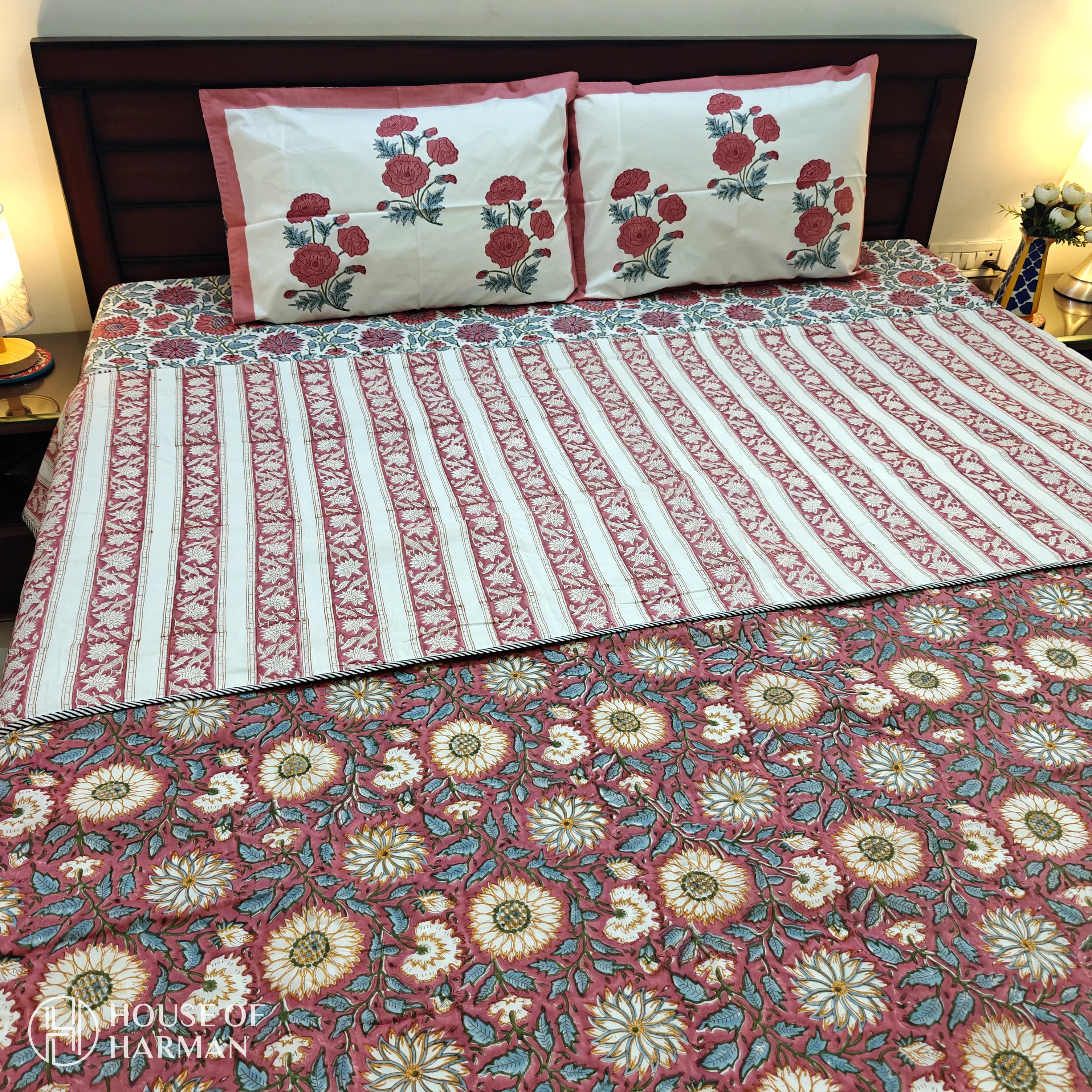 Vintage Rosewood Delight Dohar - HOUSE OF HARMAN