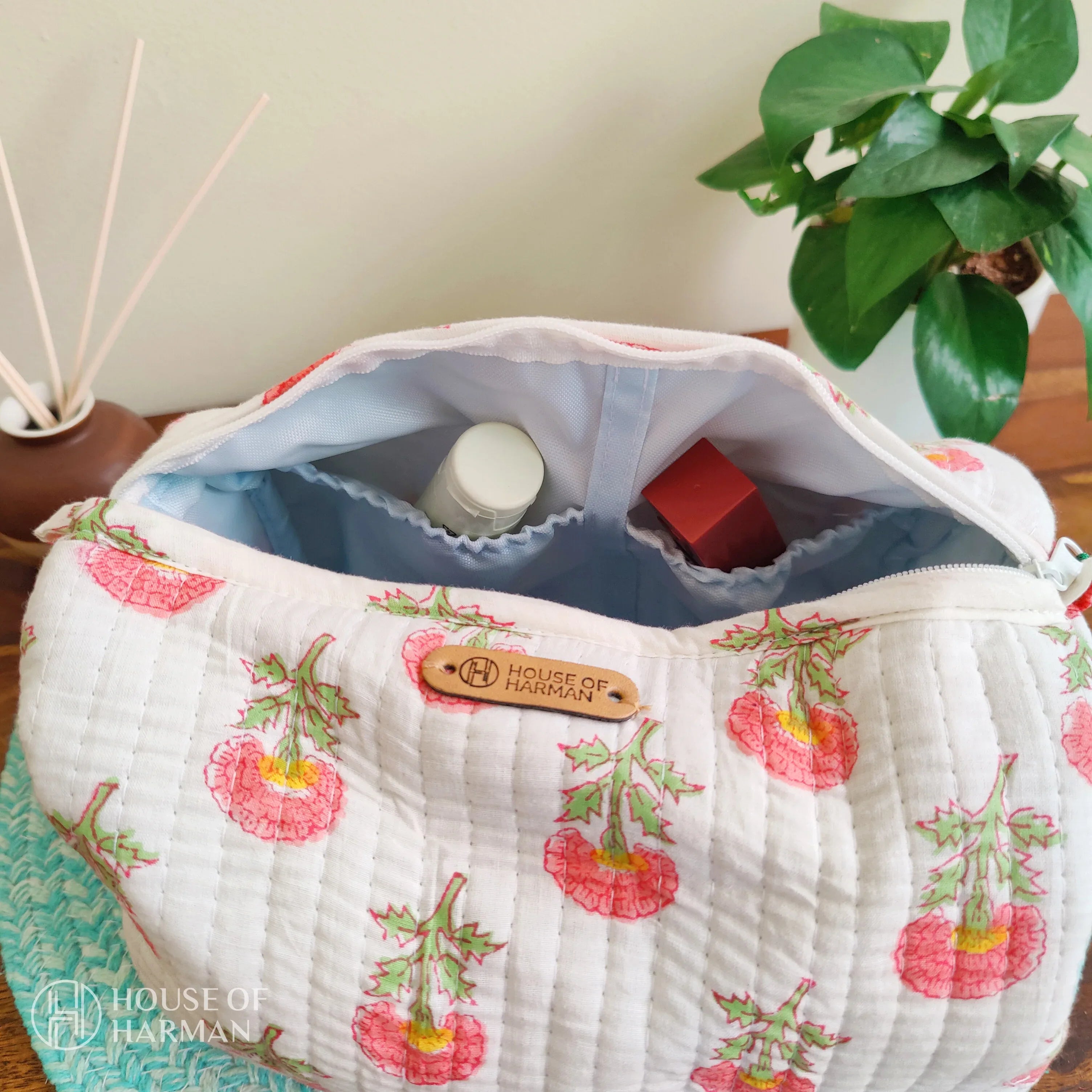 Multipurpose Pouches- Set of Three I Waterproof Lining I Four Mini Pockets Inside - HOUSE OF HARMAN