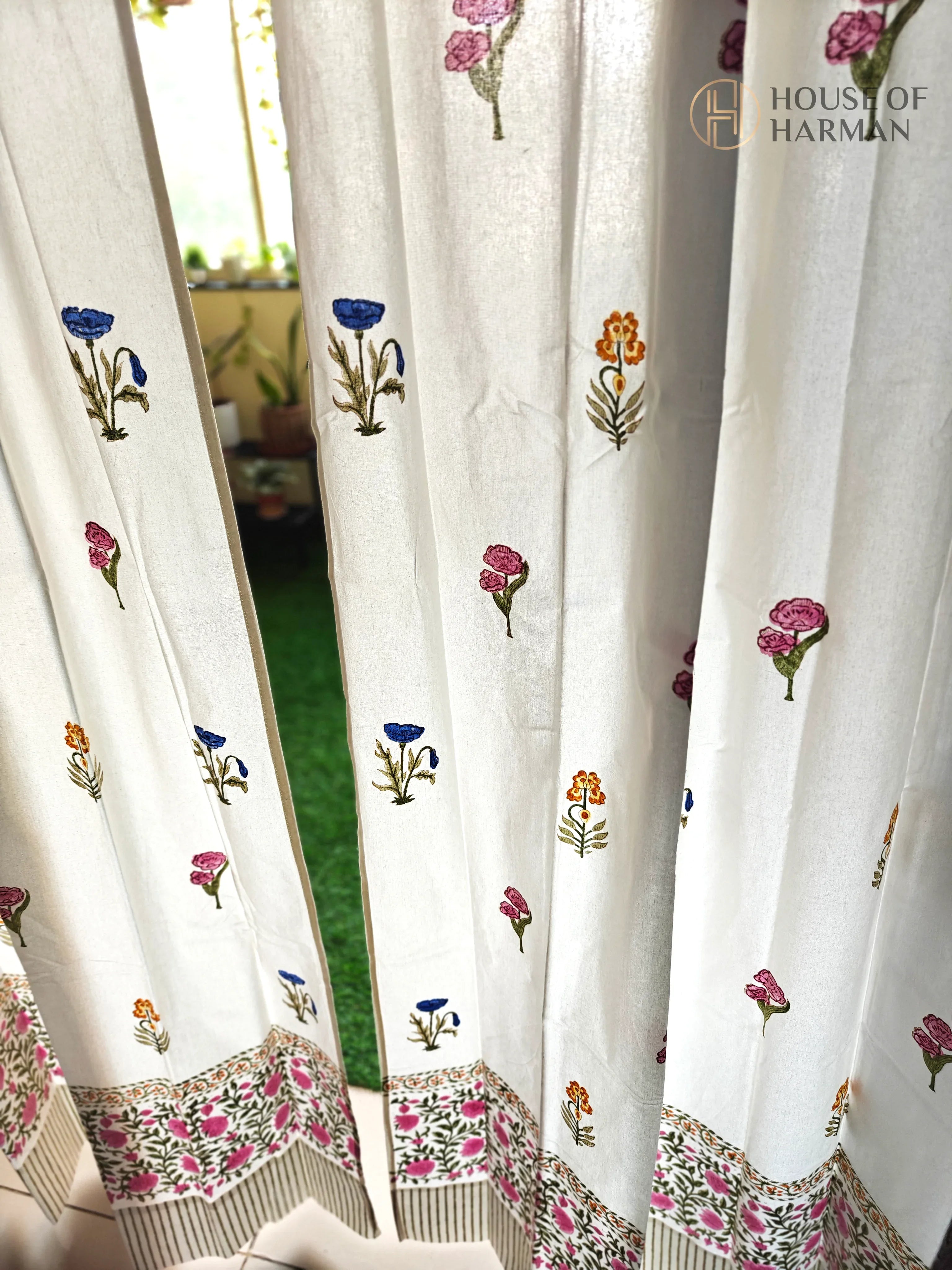 Block Print Curtain - HOUSE OF HARMAN
